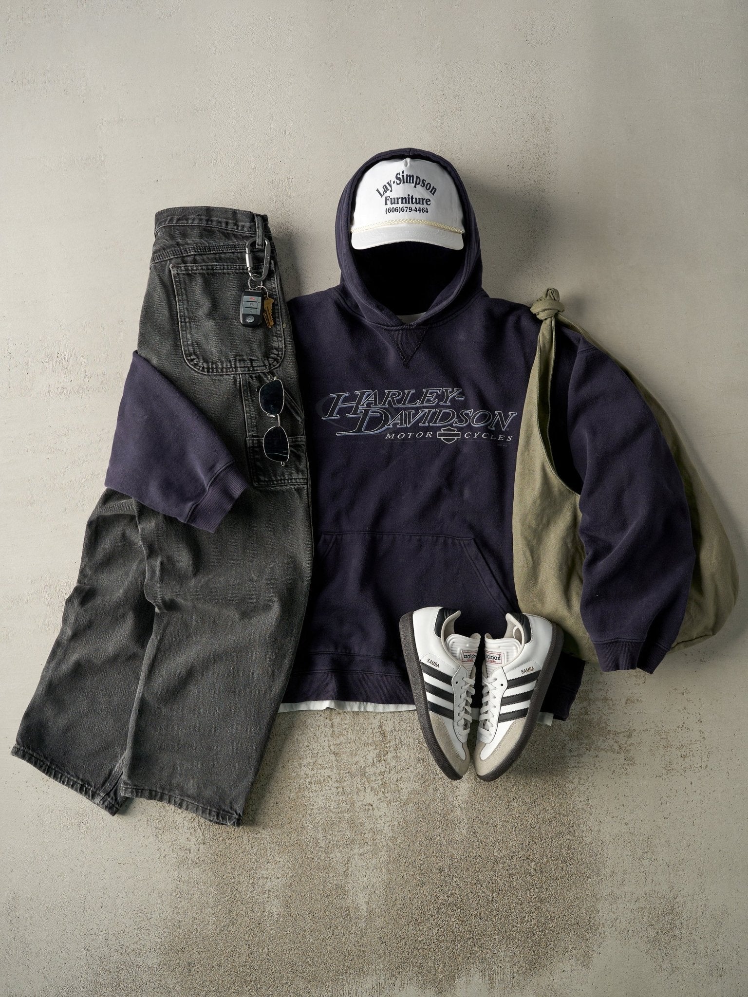 Vintage 07' Navy Blue St. Paul MN Harley Davidson Hoodie (XXL)