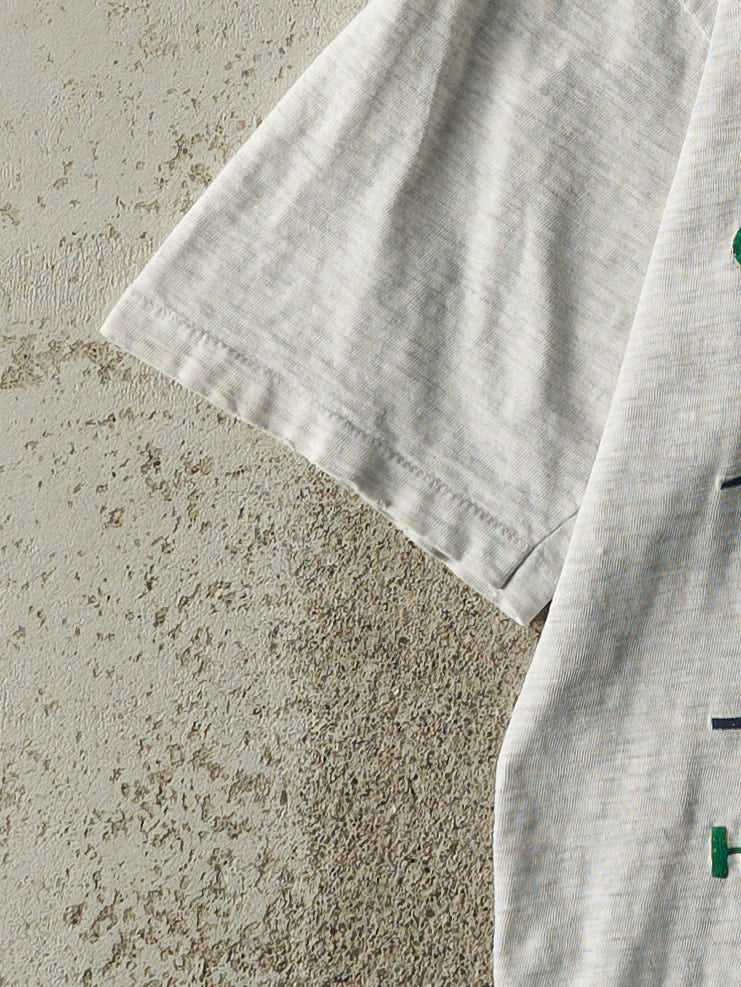 Vintage 80s Heather Grey Polo Team Single Stitch Tee (S/M)