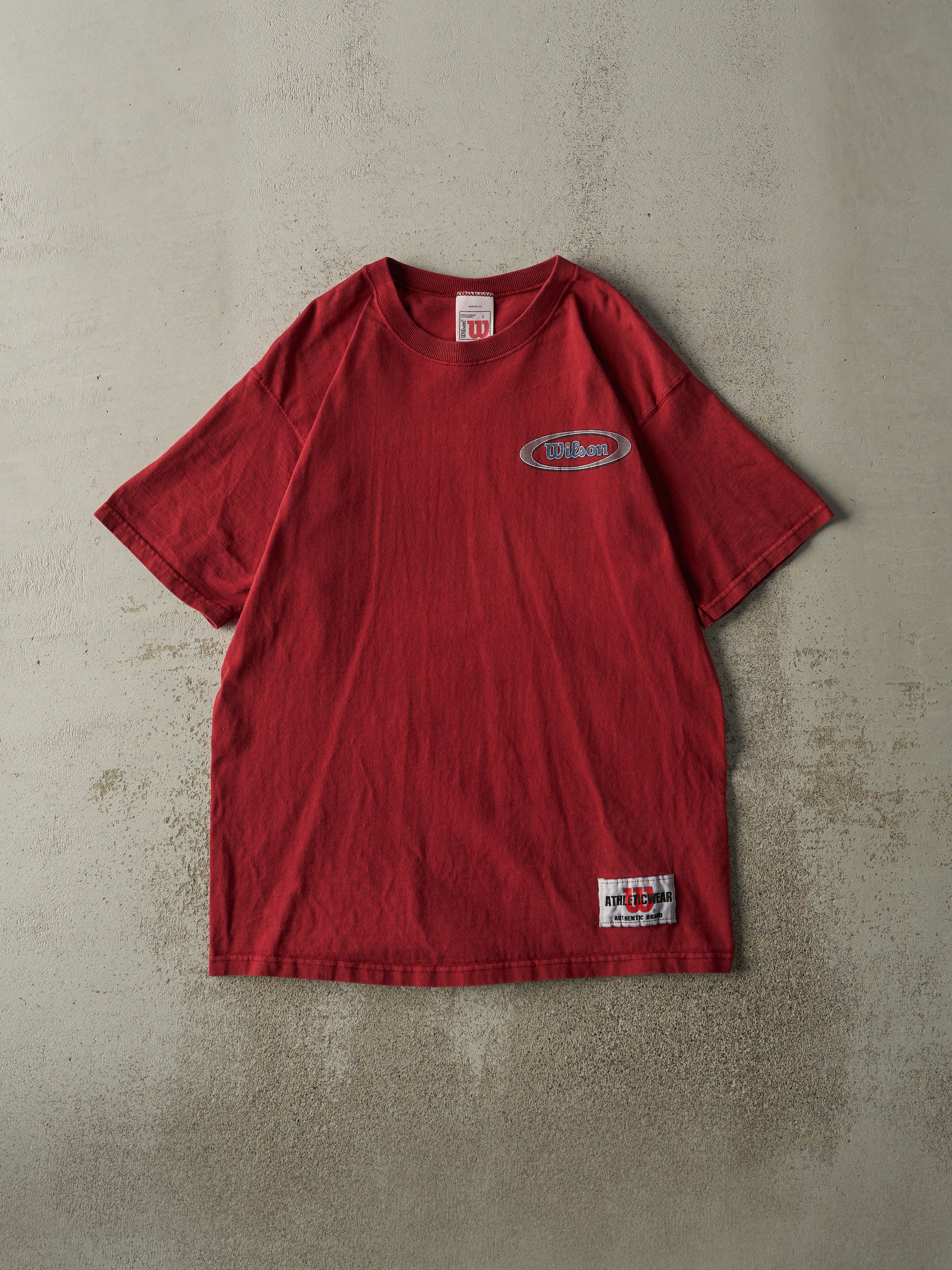 Vintage 90s Burgundy Wilson Logo Tee (L/XL)