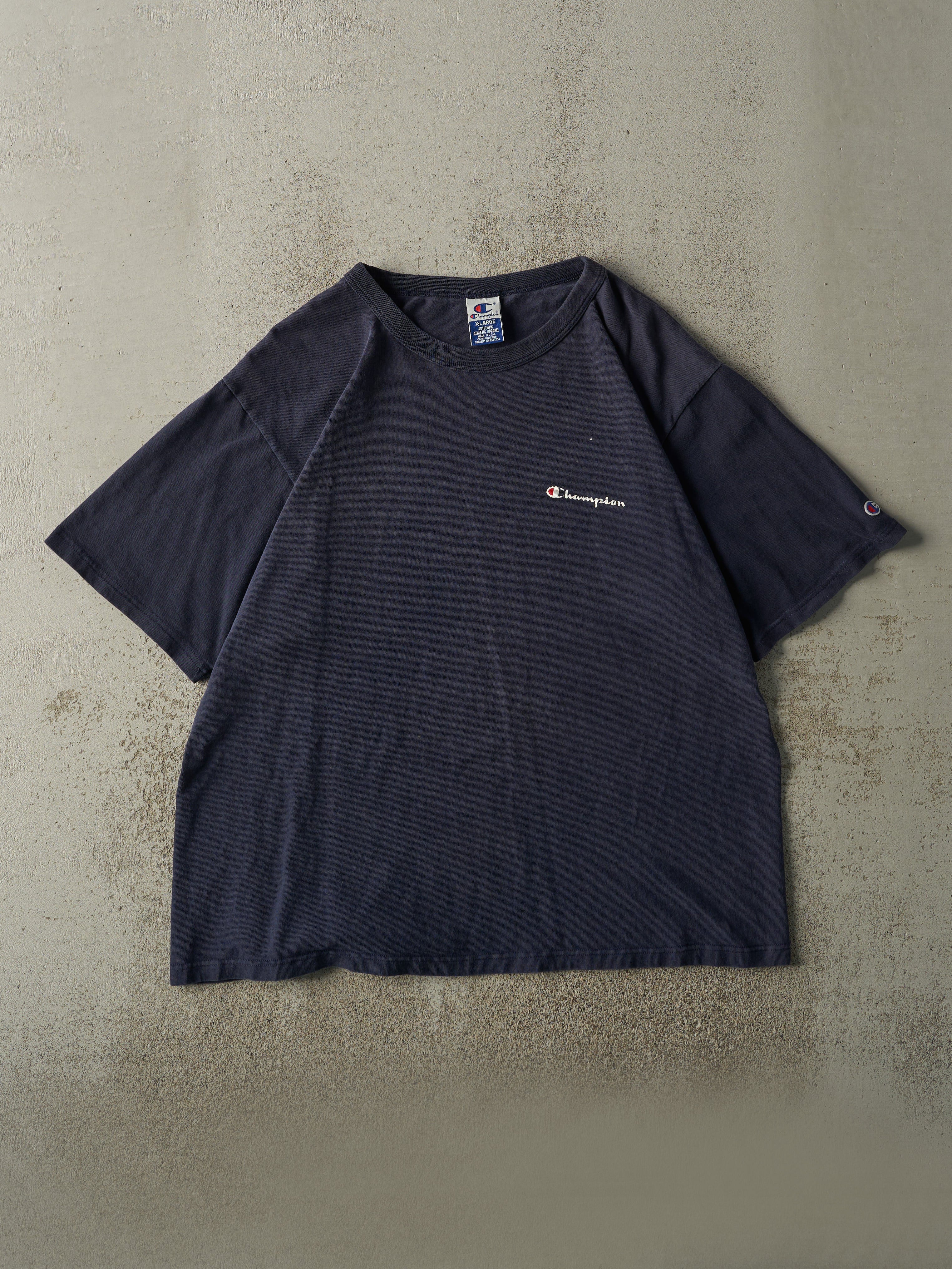 Vintage 90s Navy Blue Champion Logo Tee (XL)