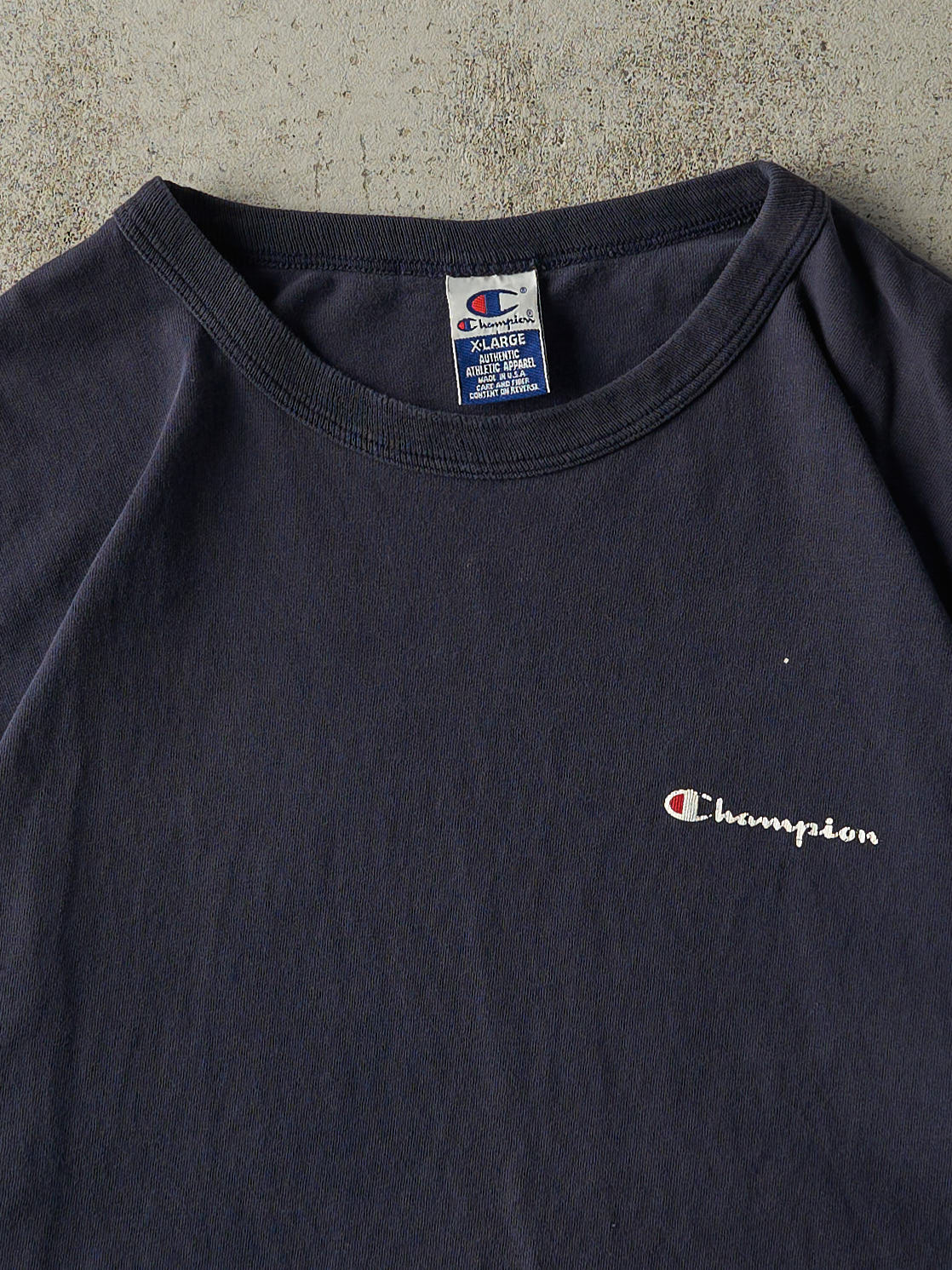 Vintage 90s Navy Blue Champion Logo Tee (XL)