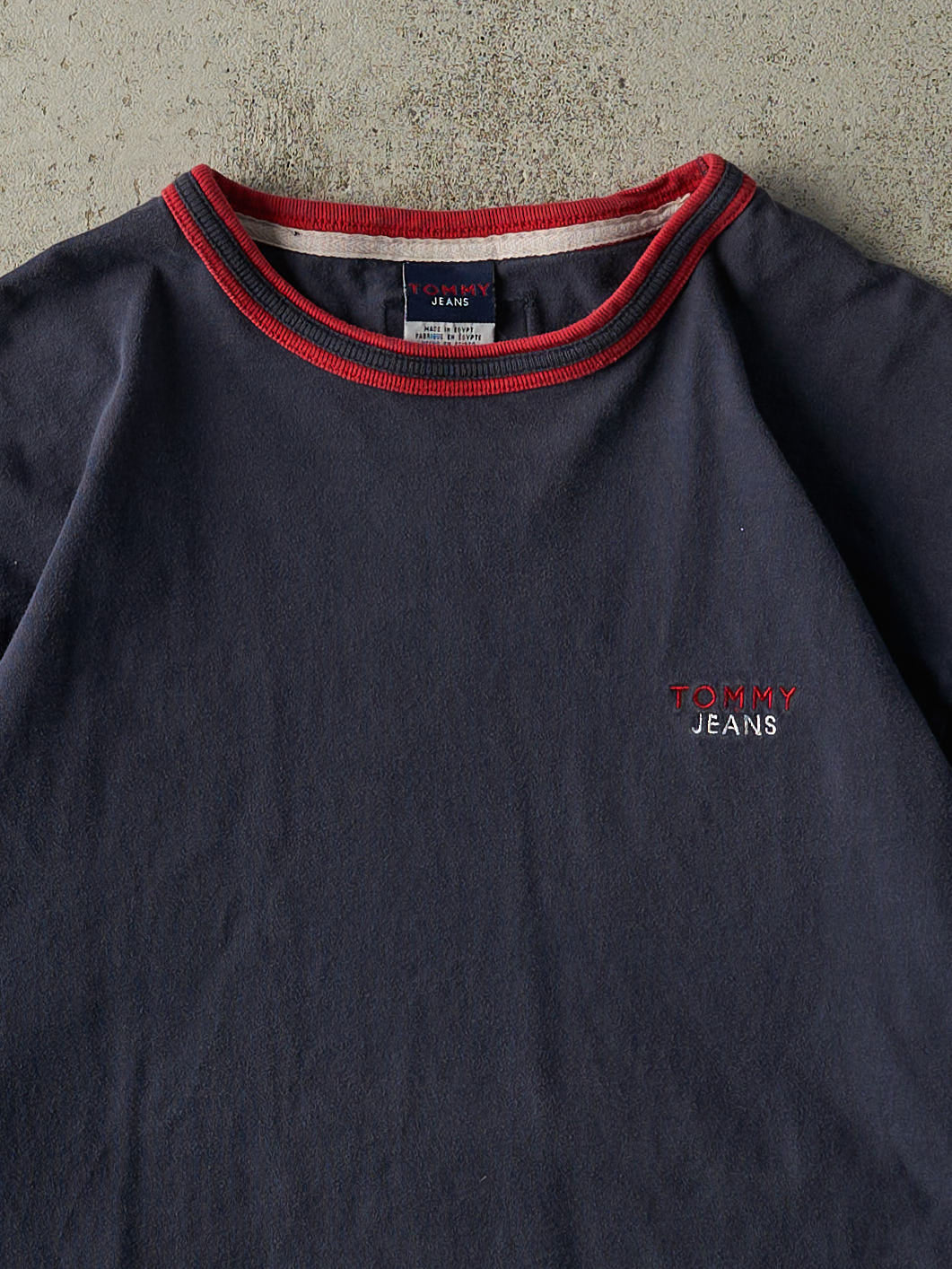 Vintage Y2K Navy Blue Tommy Jeans Ringer Tee (XL)