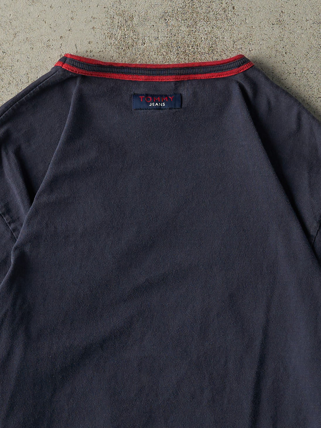 Vintage Y2K Navy Blue Tommy Jeans Ringer Tee (XL)