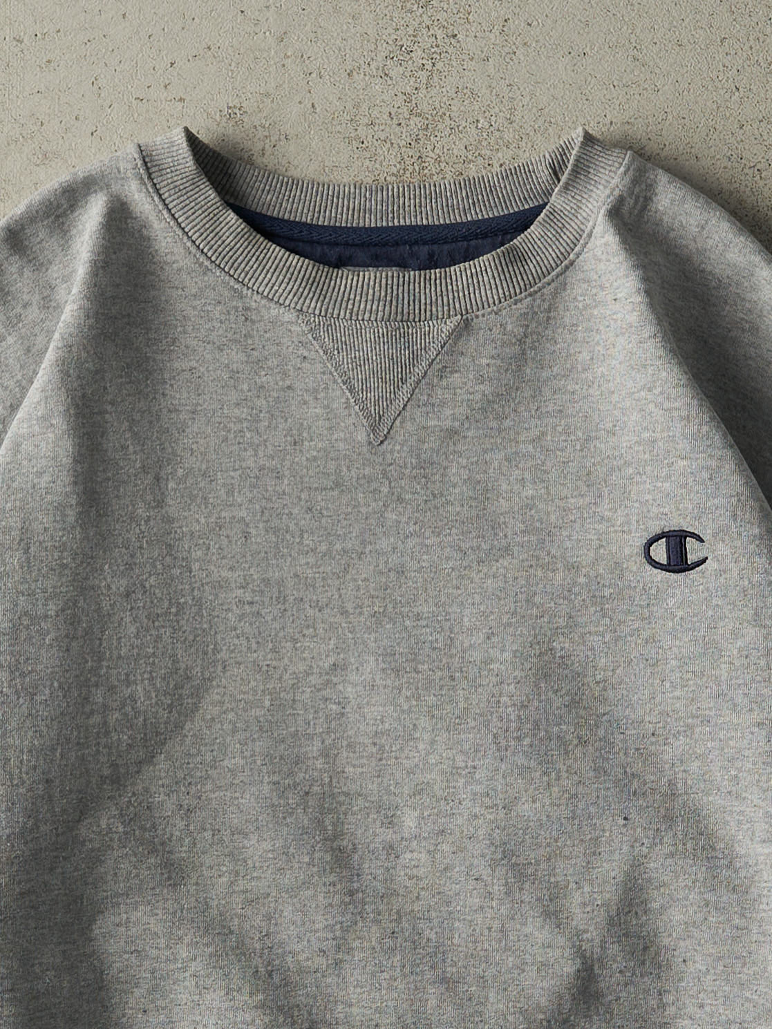 Vintage Y2K Grey Champion Embroidered Boxy Crewneck (XL/XXL)