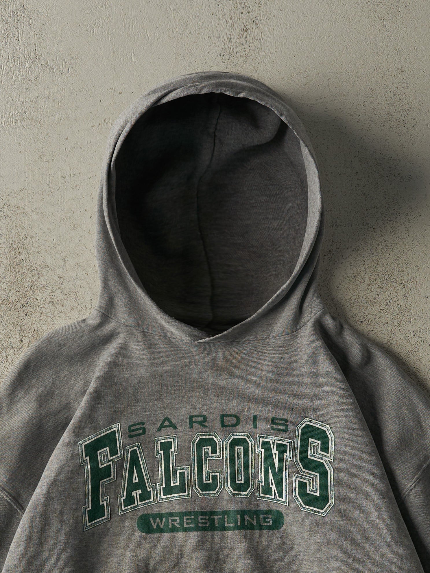 Vintage Y2K Grey Sardis Falcons Wrestling Russell Athletic Hoodie (L)