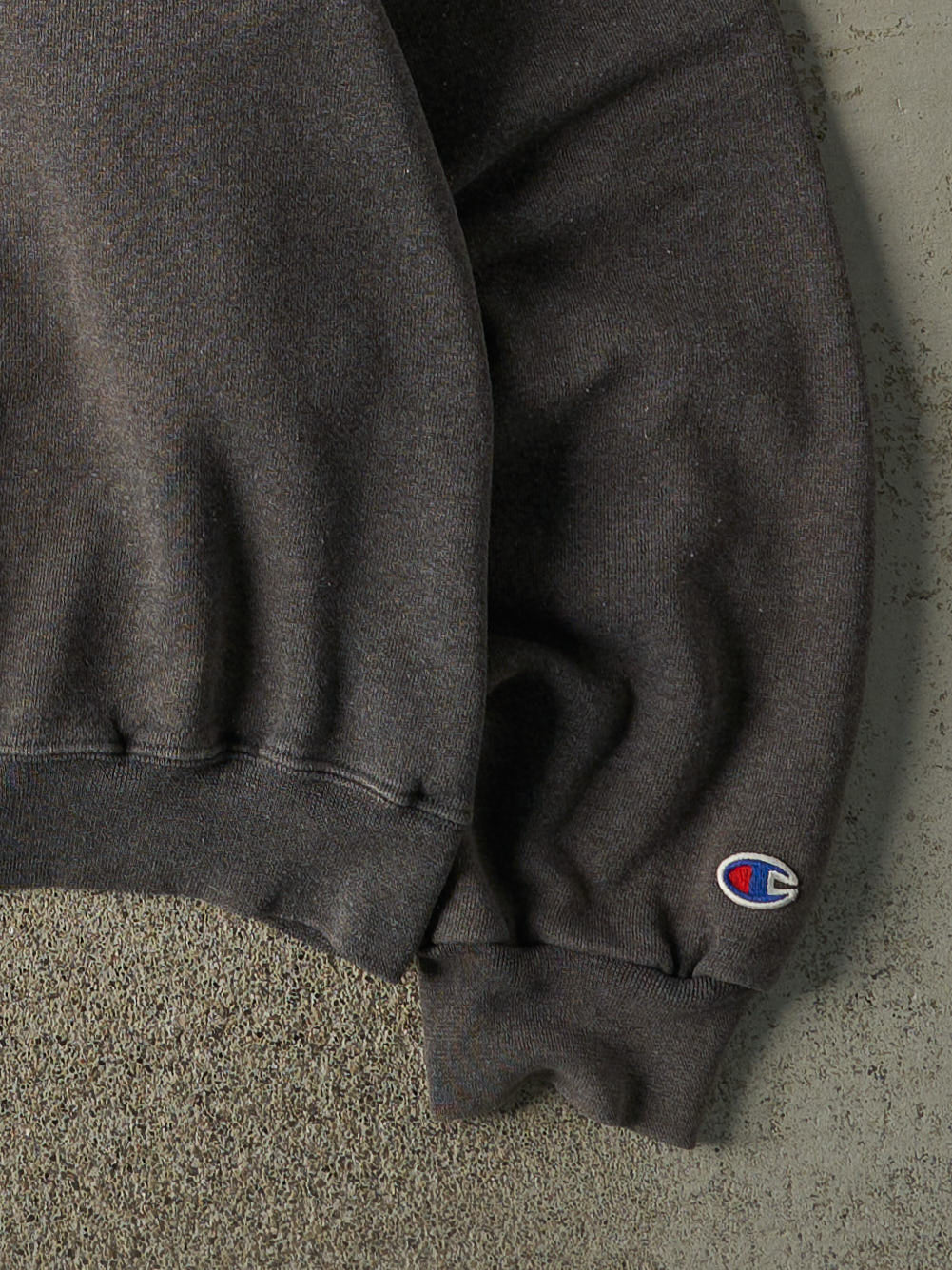 Vintage 90s Charcoal Grey Champion Logo Boxy Crewneck (XL)