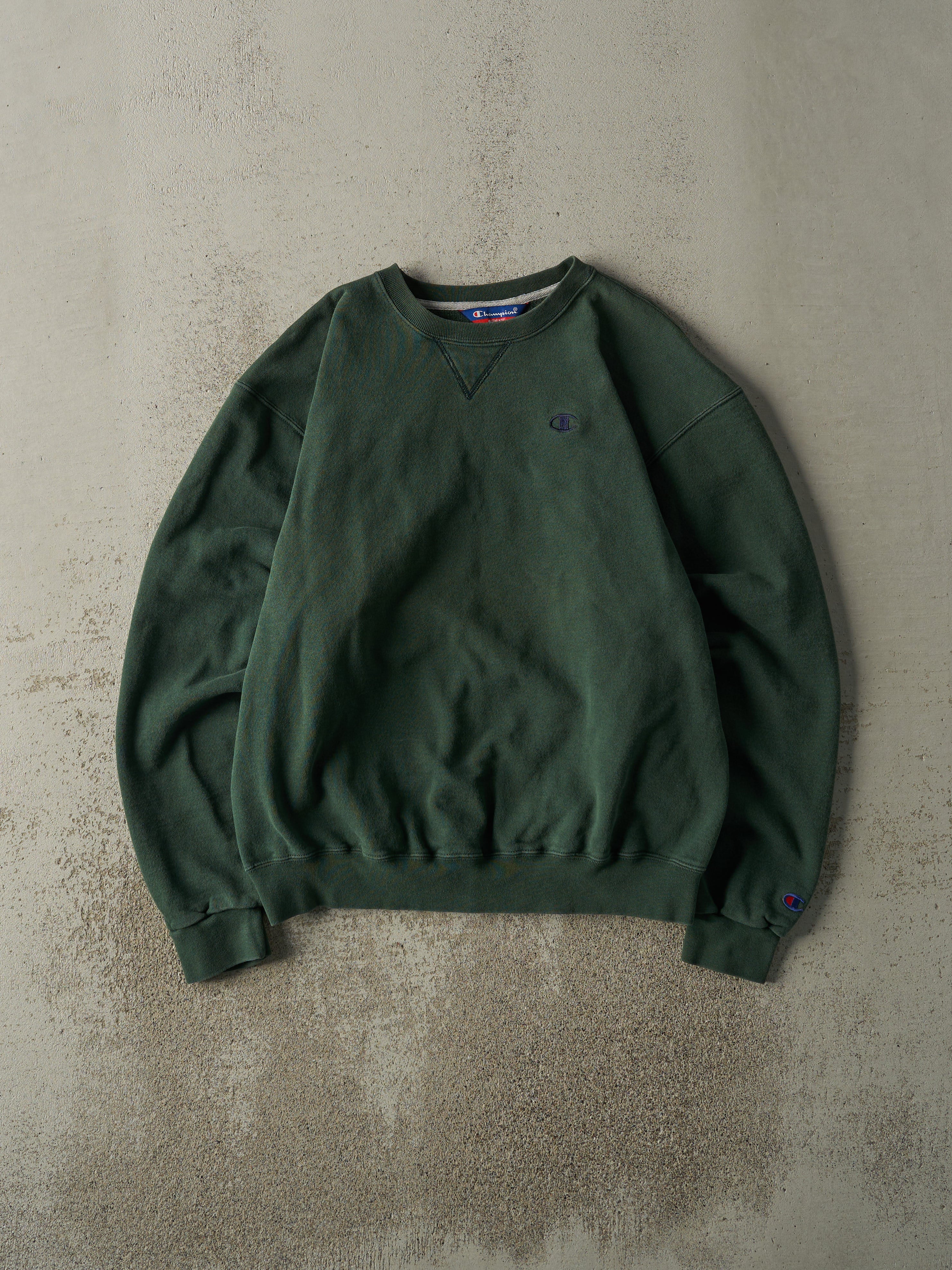 Vintage Y2K Green Champion Embroidered Crewneck (M/L)