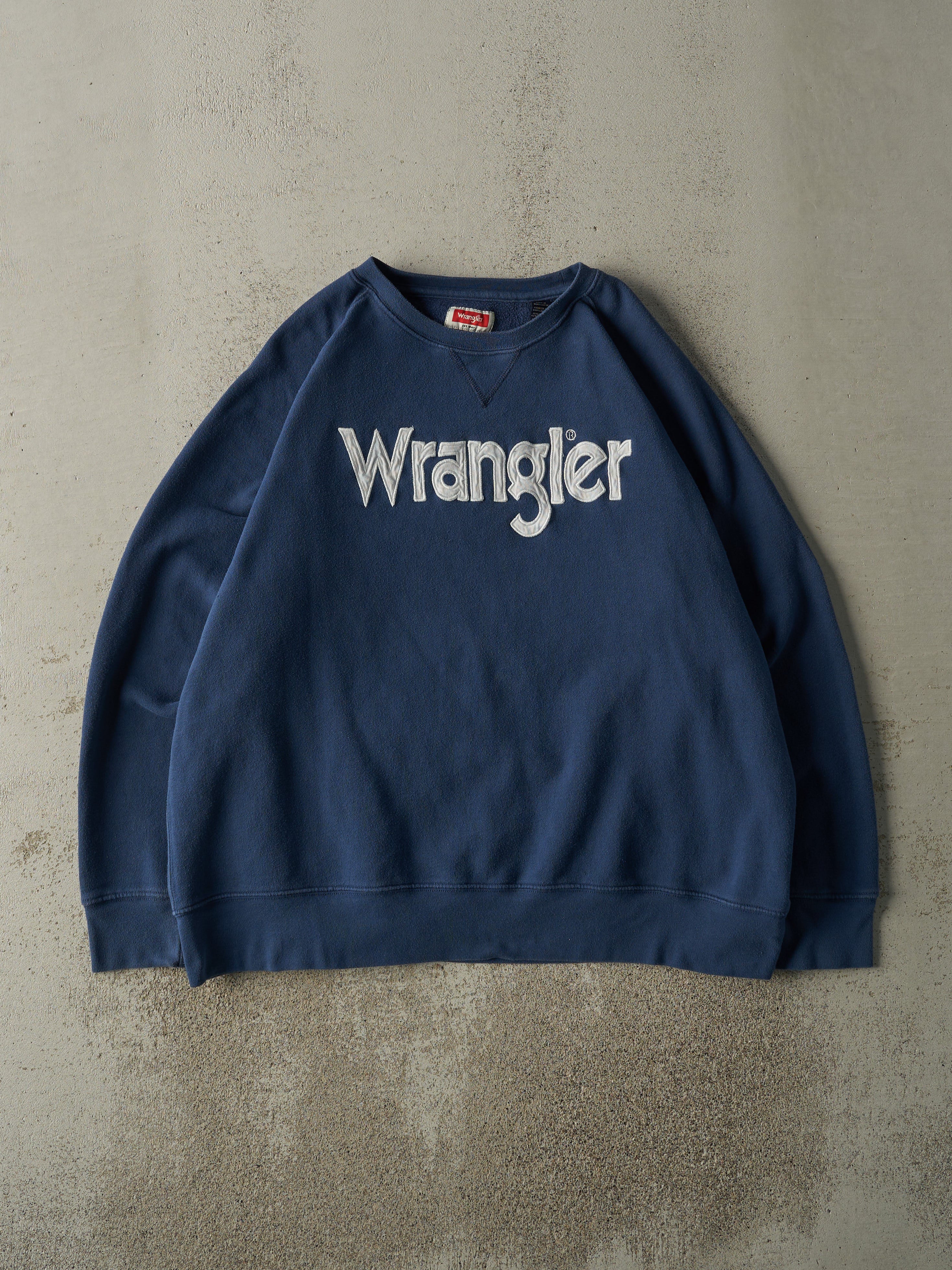 Vintage Y2K Navy Blue Wrangler Embroidered Crewneck (XL/XXL)