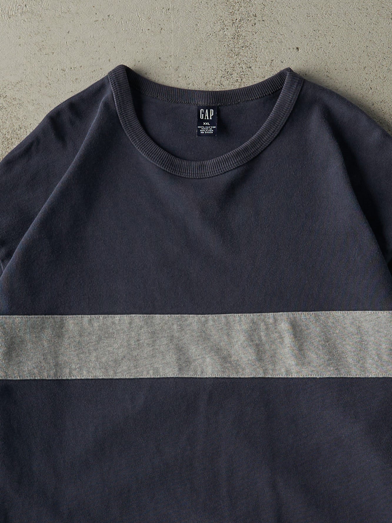 Vintage Y2K Navy Blue & Grey Gap Thermal Long Sleeve (XXL)