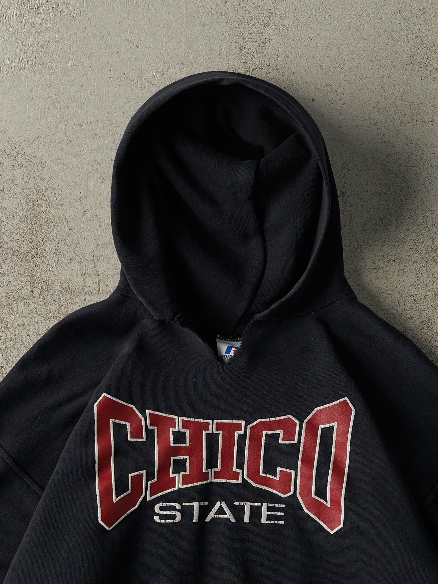 Vintage Y2K Black Chico State Russell Athletic Boxy Hoodie (M)