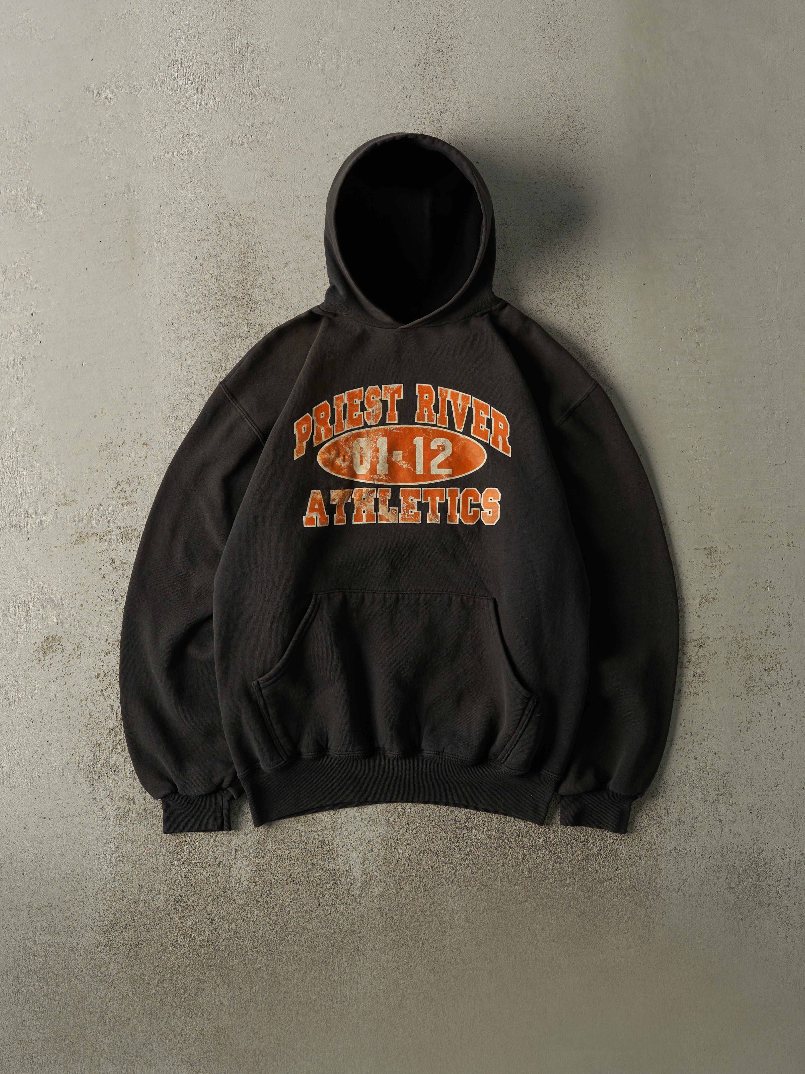 Vintage 90s Black Priest River Athletics Russell Athletic Hoodie (M)