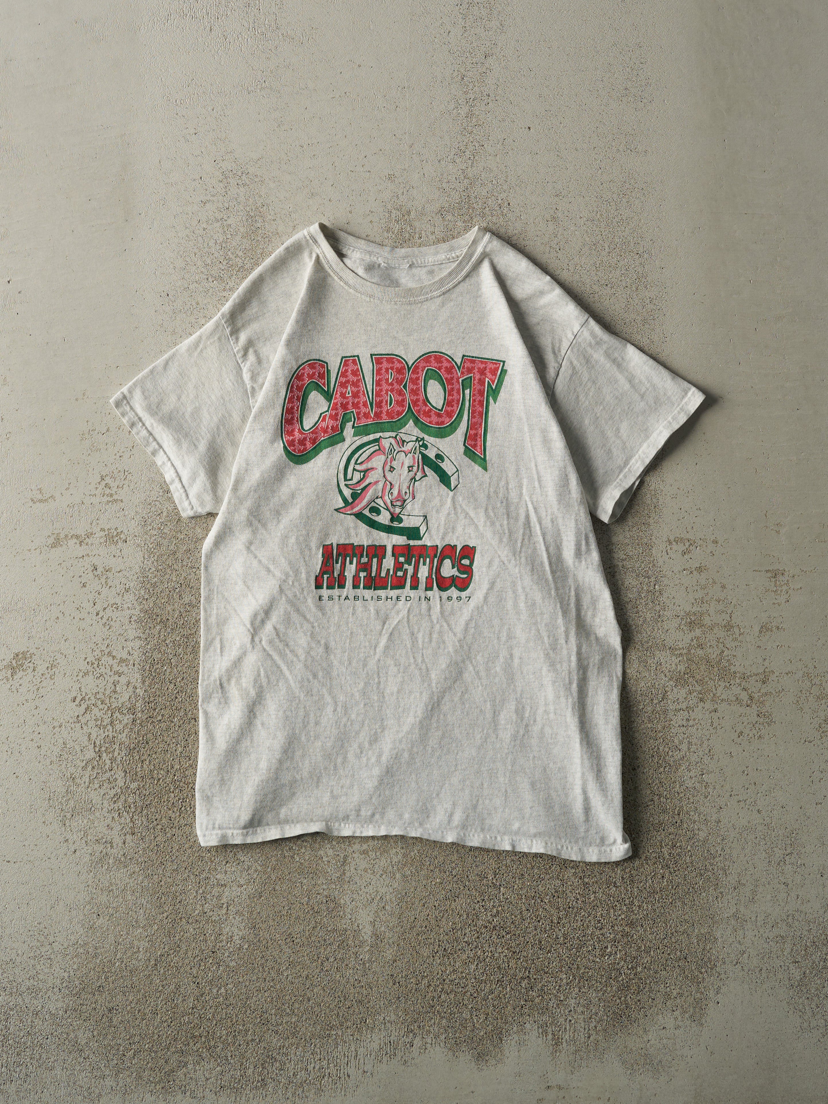 Vintage Y2K Heather Grey Cabot Athletics Tee (S/M)