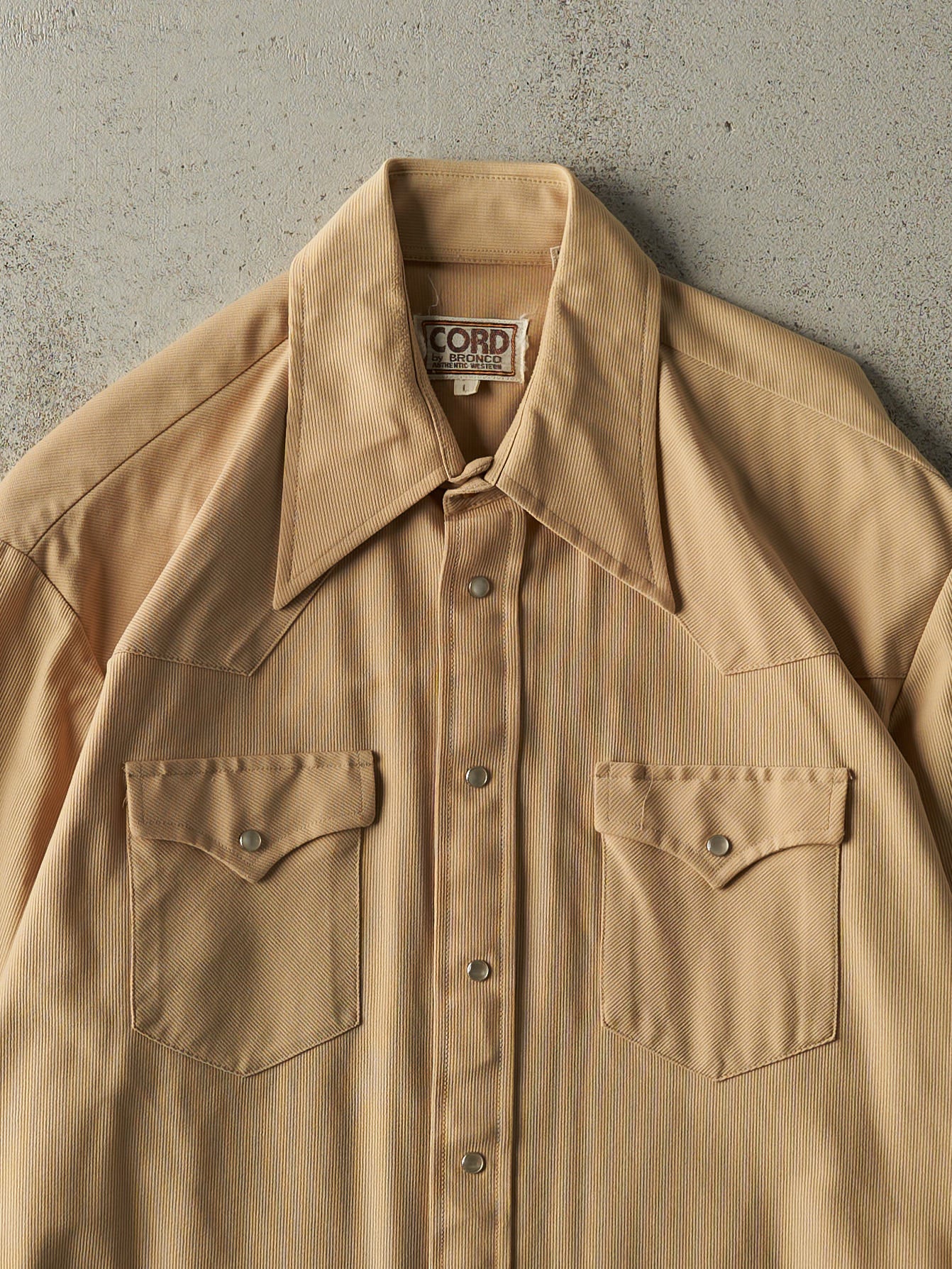 Vintage 70s Beige Western Button Up (L/XL)