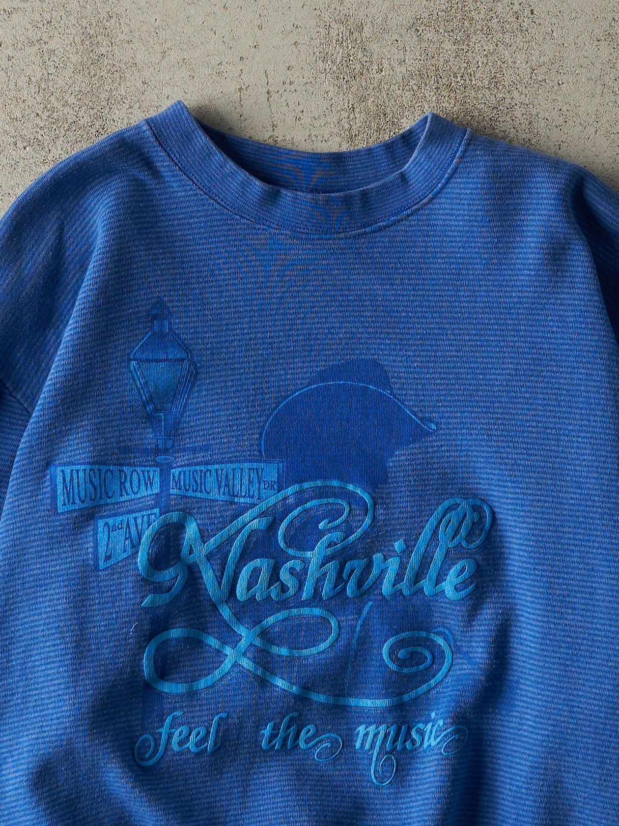 Vintage 80s Blue Striped Nashville Crewneck (M/L)