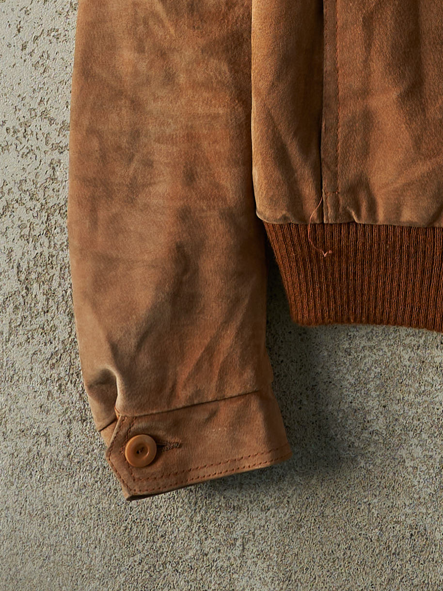Vintage 90s Brown Suede Bomber Jacket (XS) – Rebalance Vintage