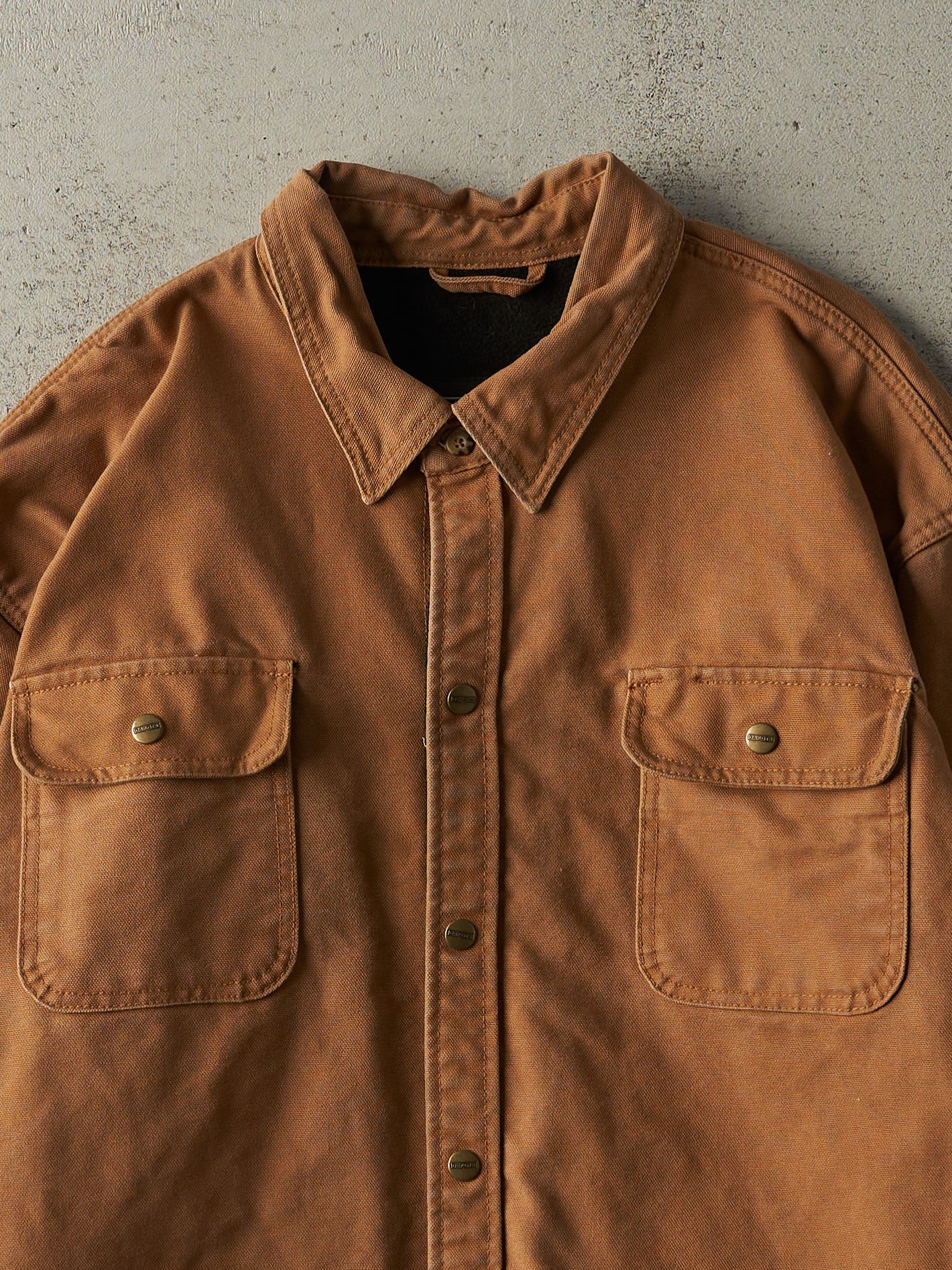 Vintage Y2K Camel Fleece Lined Button Up Jacket (XXL)