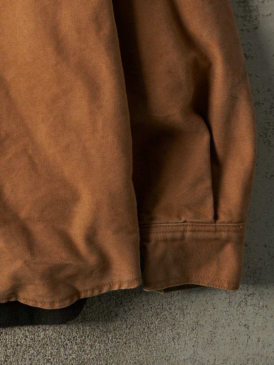 Vintage Y2K Camel Fleece Lined Button Up Jacket (XXL)