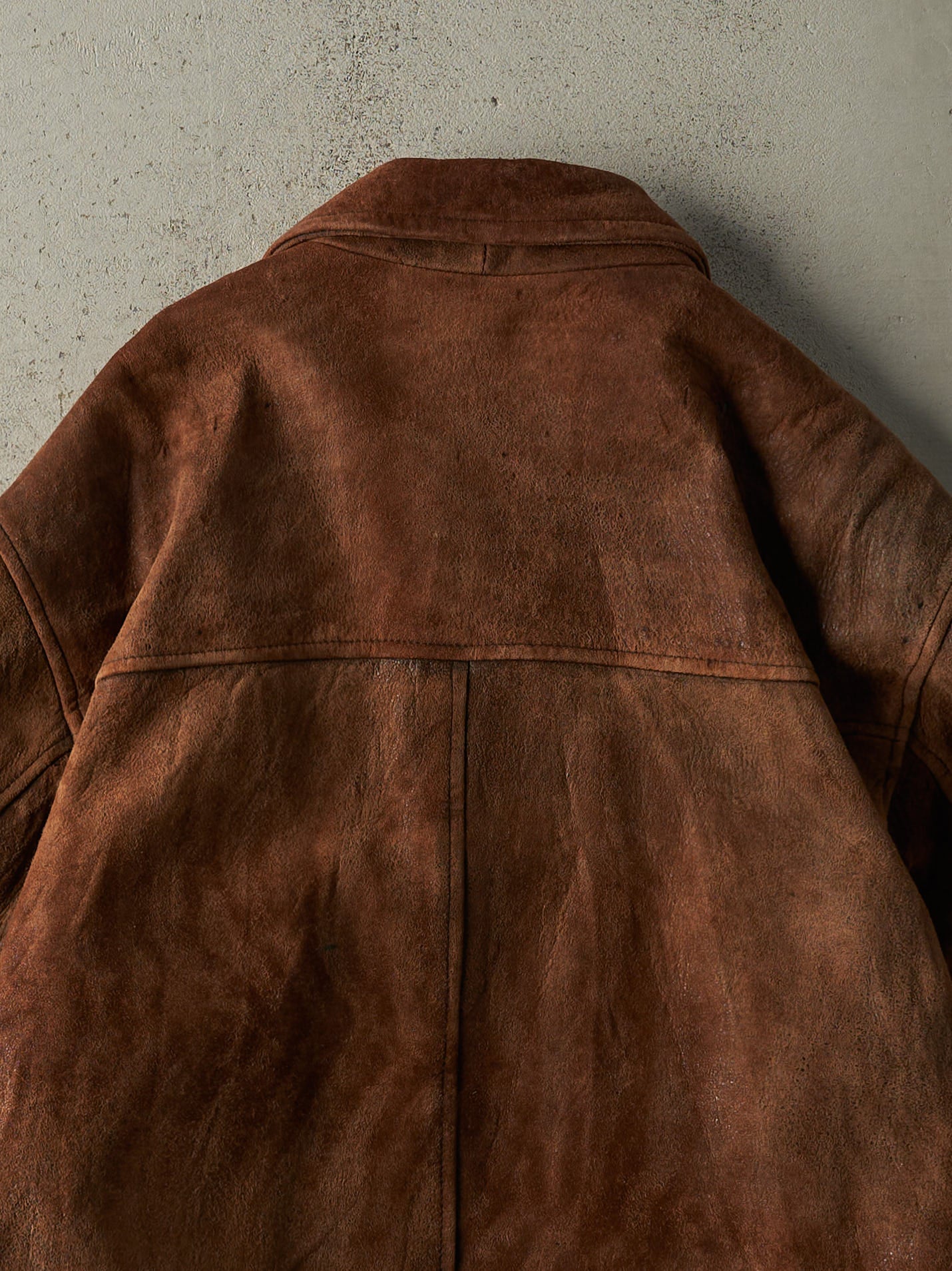 Vintage 80s Brown Patino Road Suede Leather Jacket (L/XL)