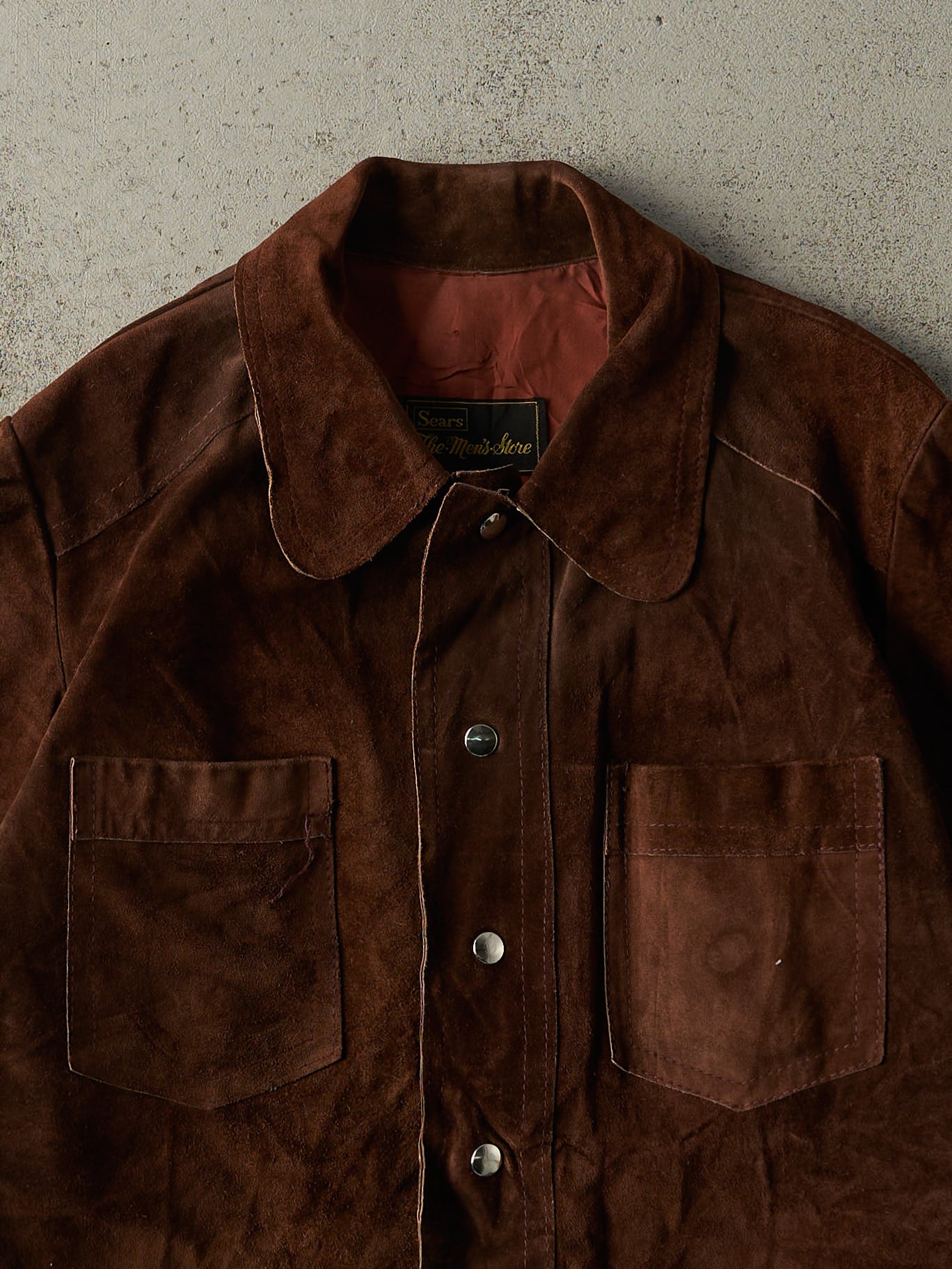 Vintage 70s Brown Suede Button Up Lightweight Jacket (L)