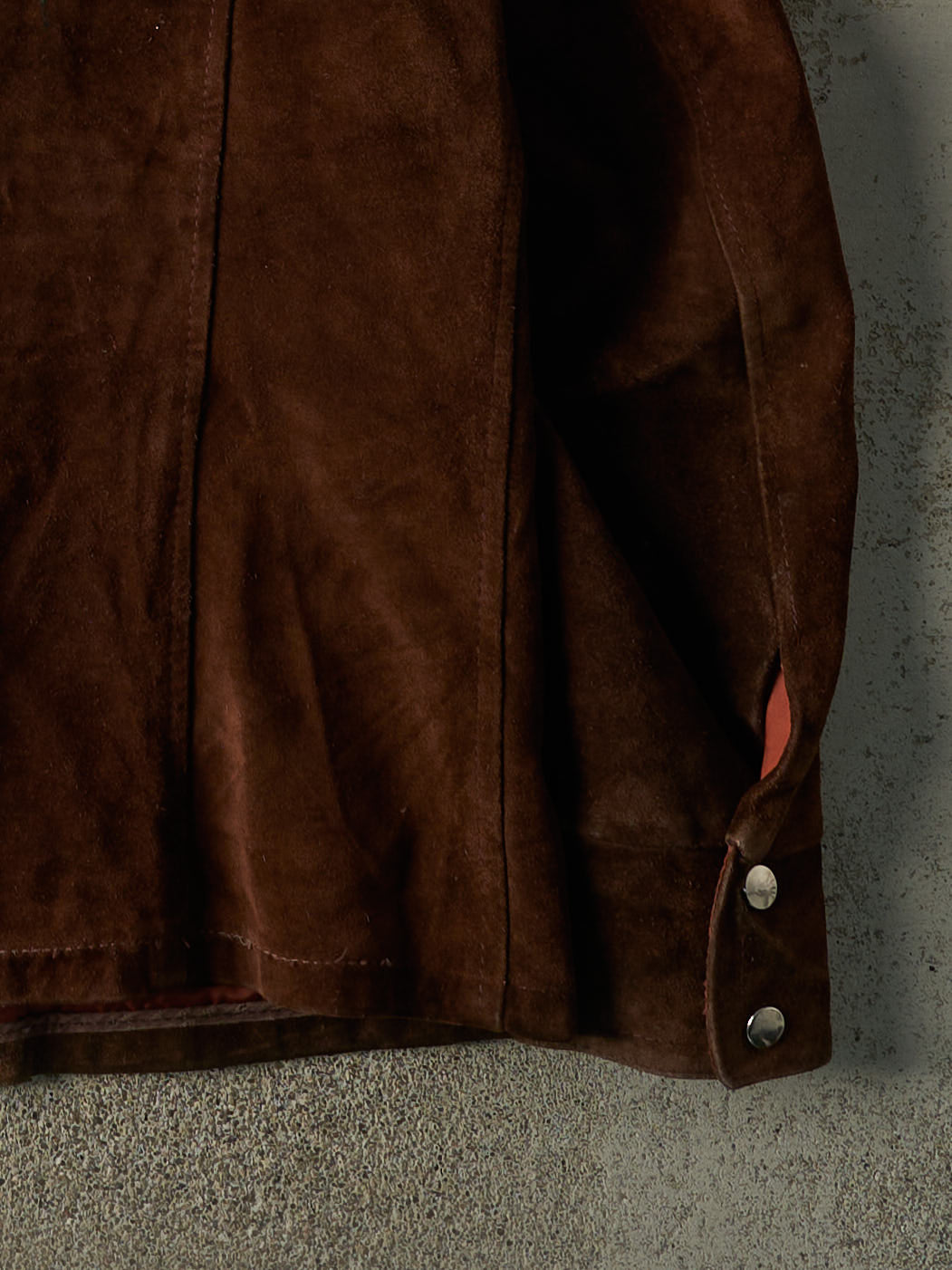 Vintage 70s Brown Suede Button Up Lightweight Jacket (L)
