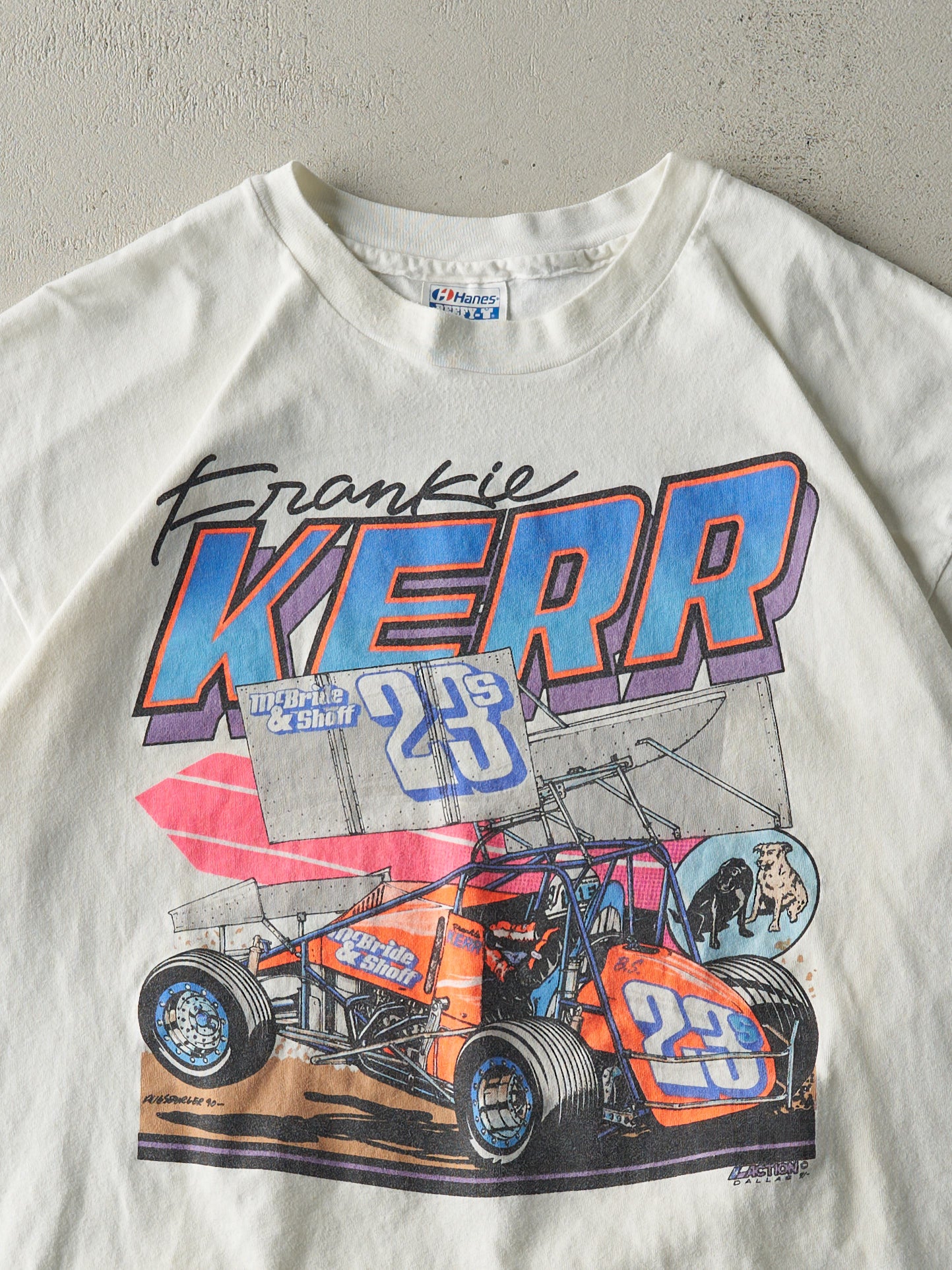 Vintage 90' White Frankie Kerr Racing Single Stitch Tee (M/L)