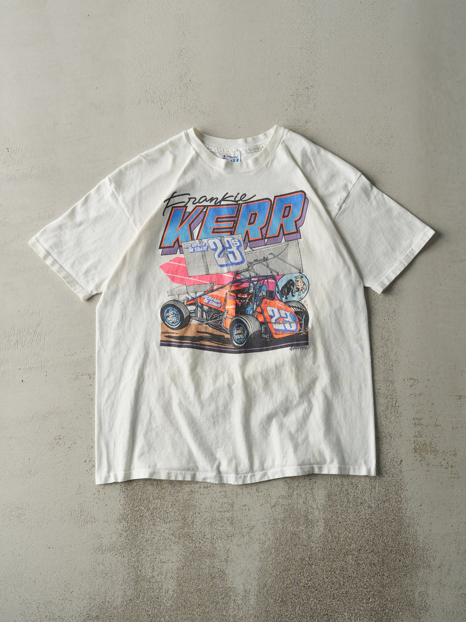 Vintage 90' White Frankie Kerr Racing Single Stitch Tee (M/L)