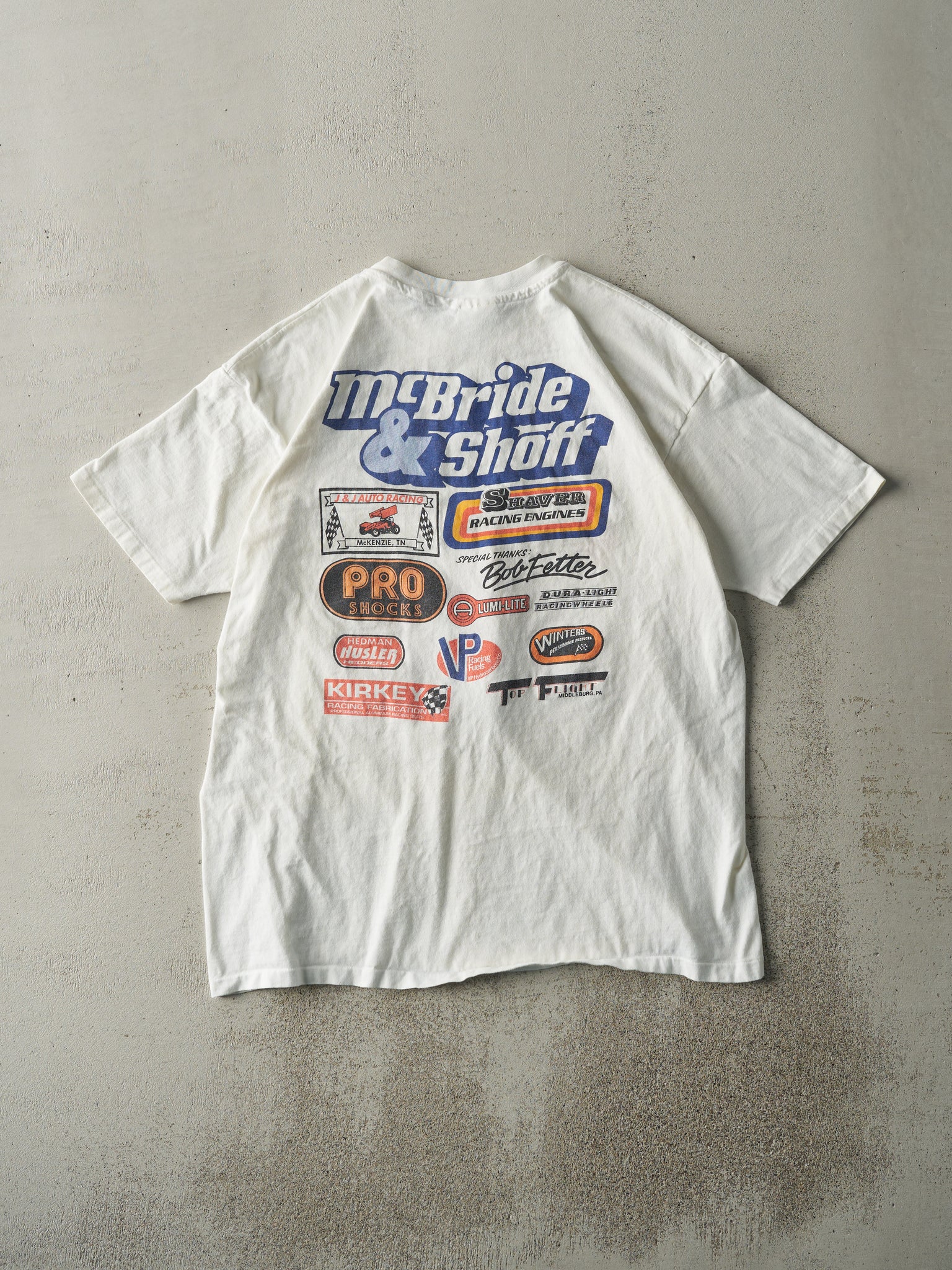 Vintage 90' White Frankie Kerr Racing Single Stitch Tee (M/L)