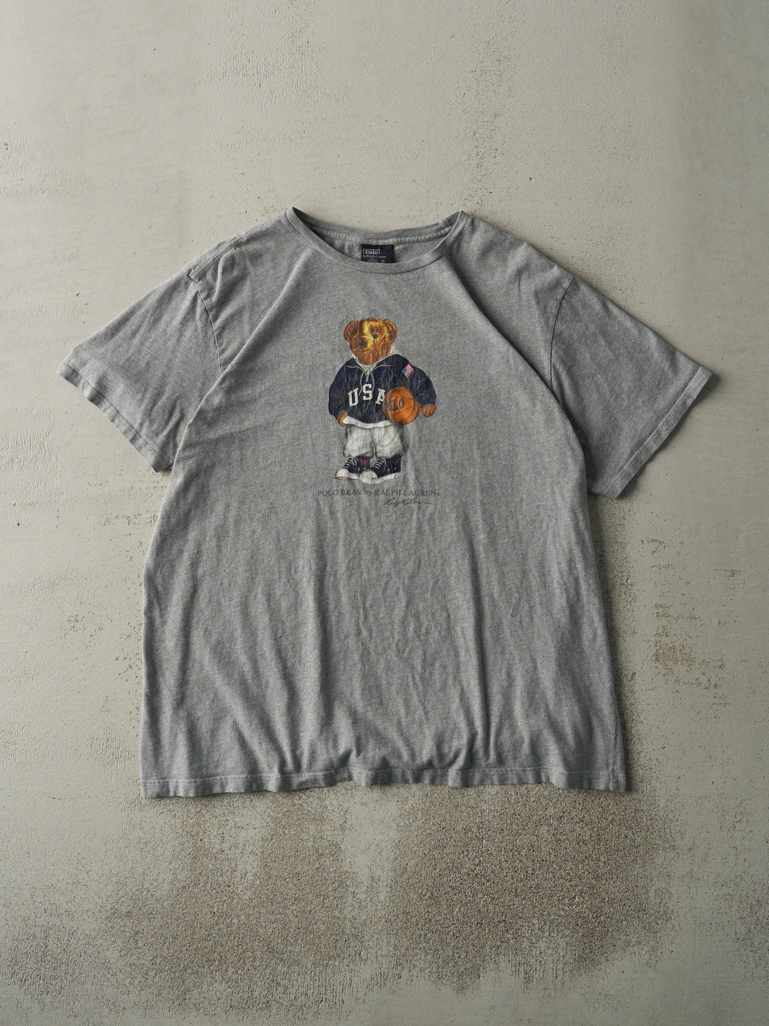 Vintage 90s Grey Polo Bear by Ralph Lauren Tee (M/L)