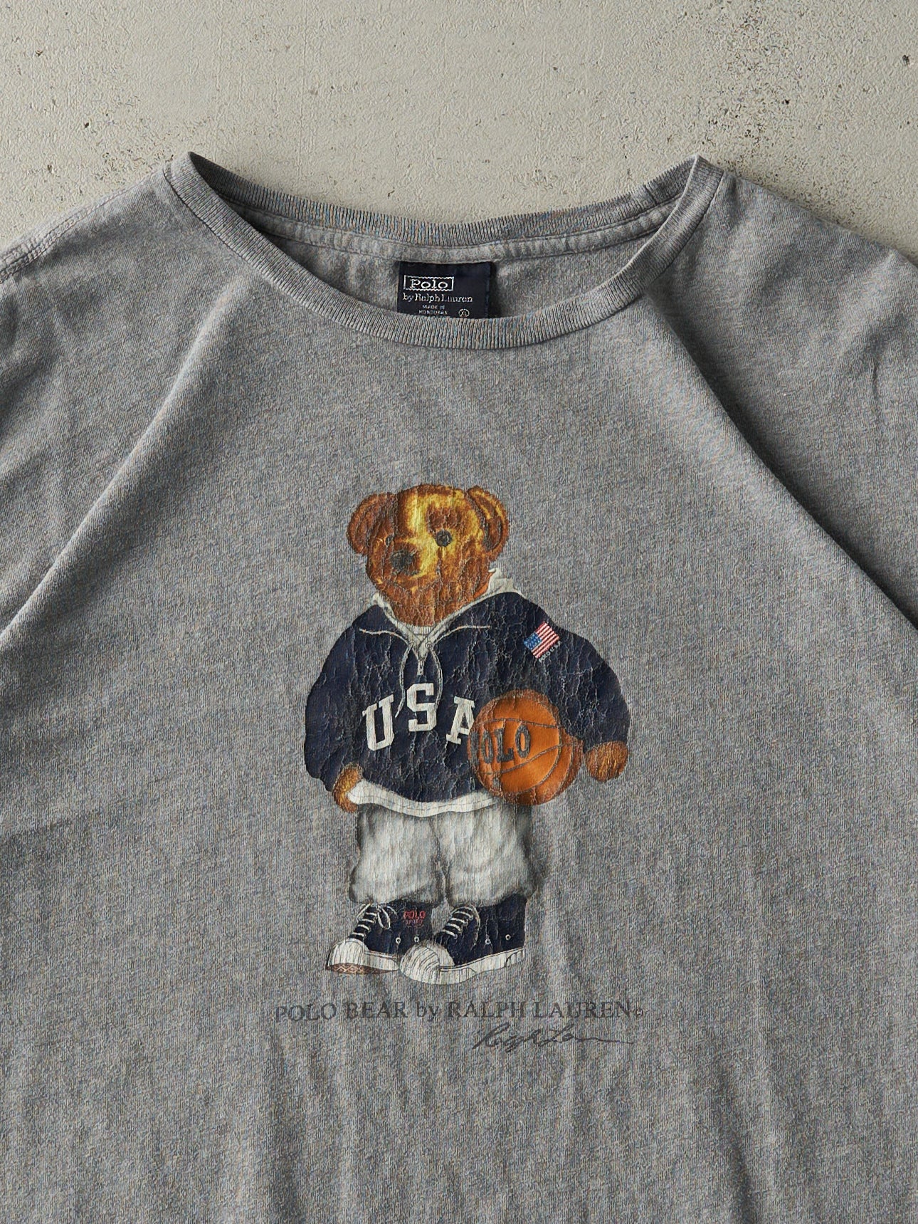 Vintage 90s Grey Polo Bear by Ralph Lauren Tee (M/L)