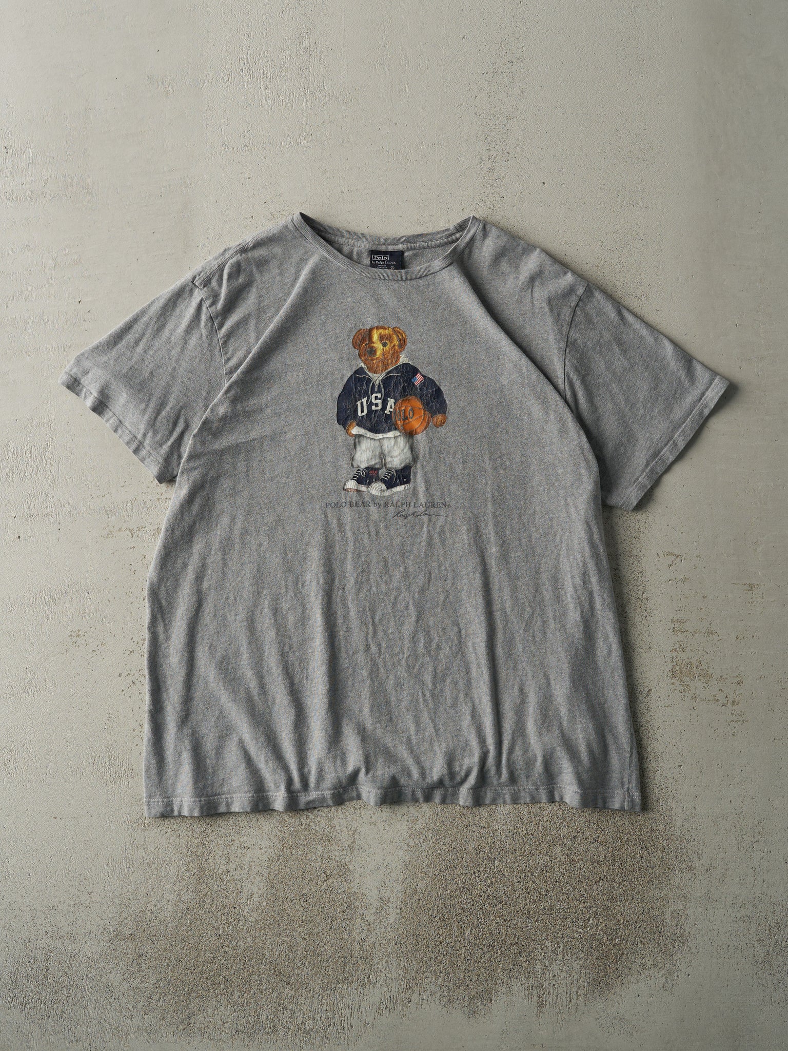 Vintage 90s Grey Polo Bear by Ralph Lauren Tee (M/L)