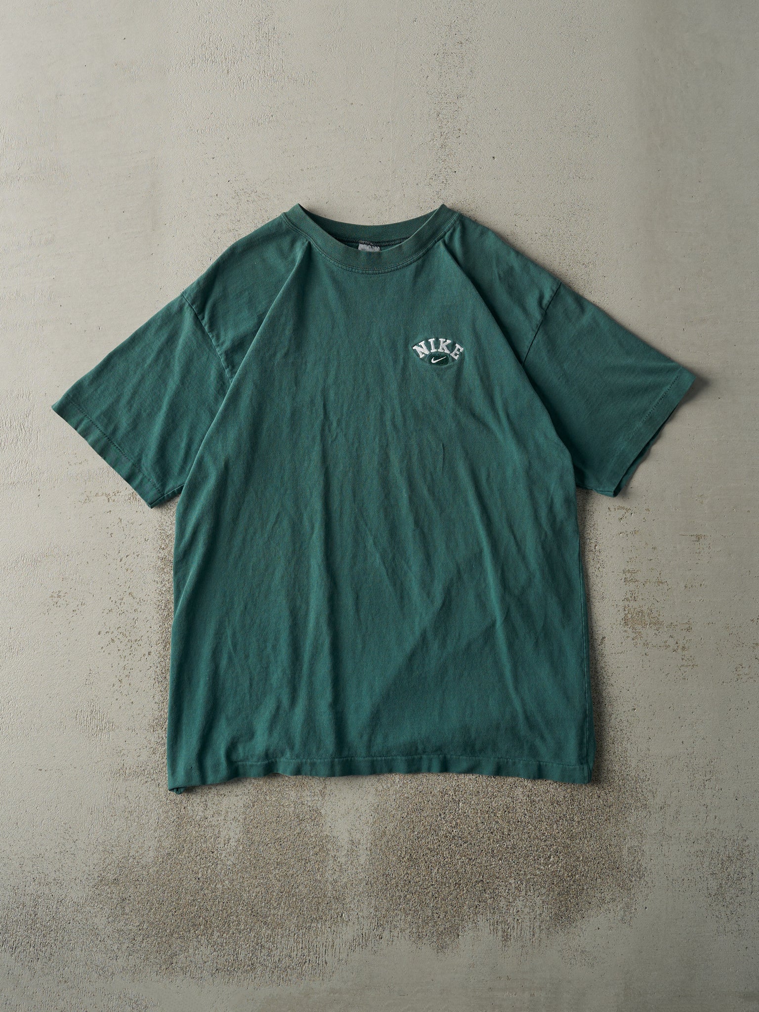 Vintage 90s Forest Green Embroidered Nike Logo Tee (M/L)