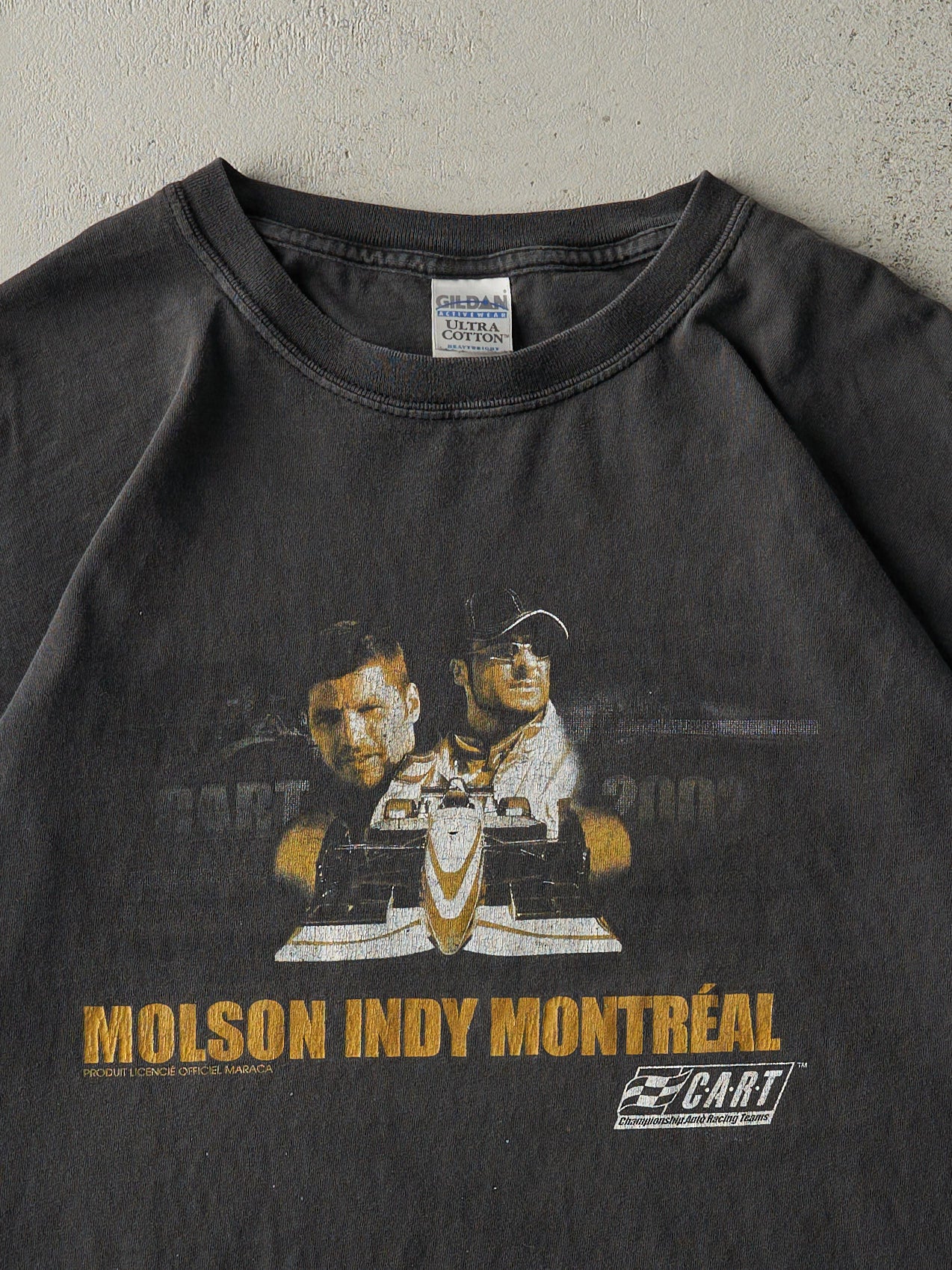 Vintage 02' Faded Black Montreal Molson Indy Racing Tee (L)