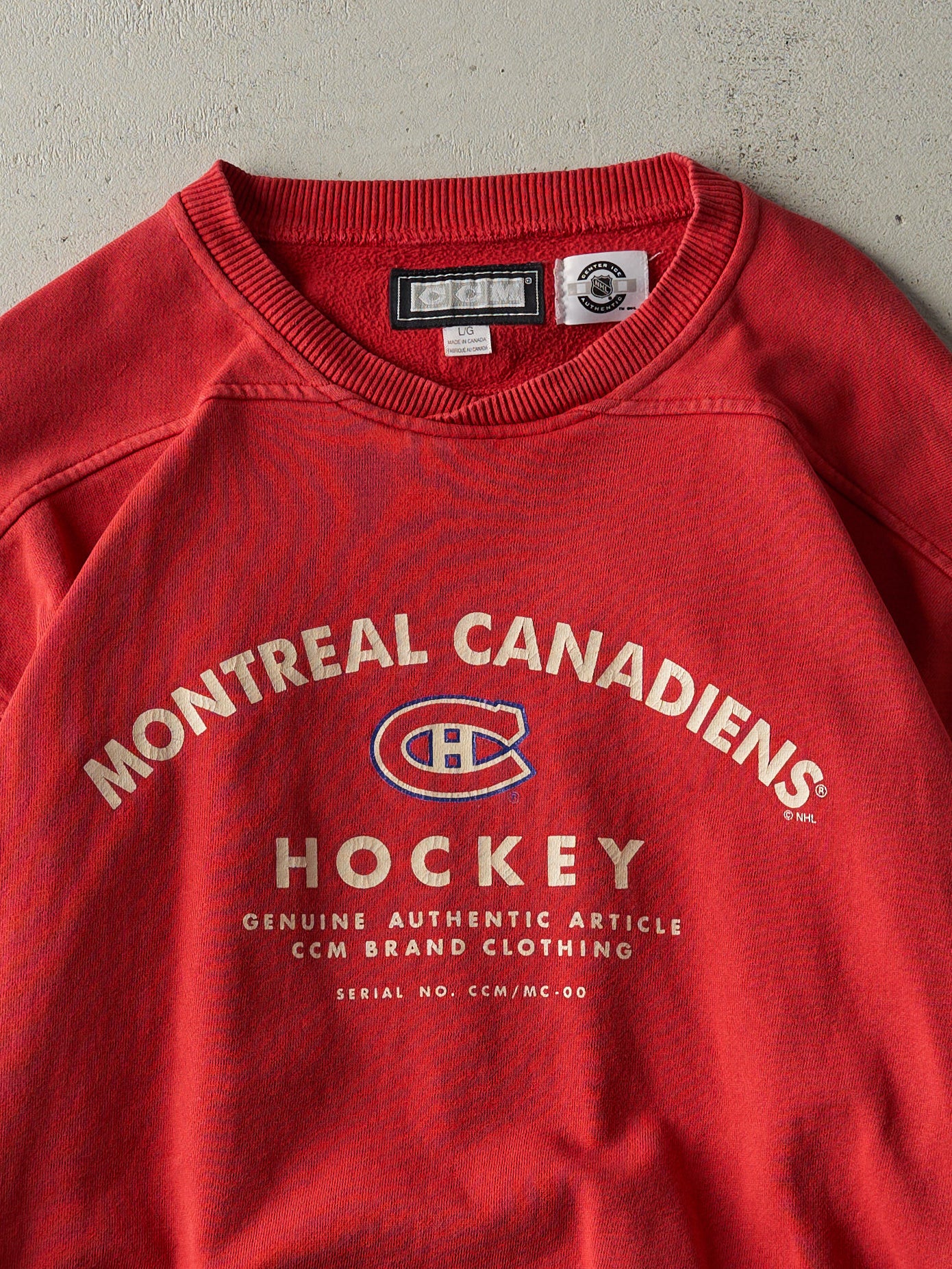 Vintage 90s Red Montreal Canadians Crewneck (L)