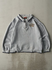 Vintage 90s Grey Embroidered Pure Alaska Quarter Zip Sweatshirt (L)