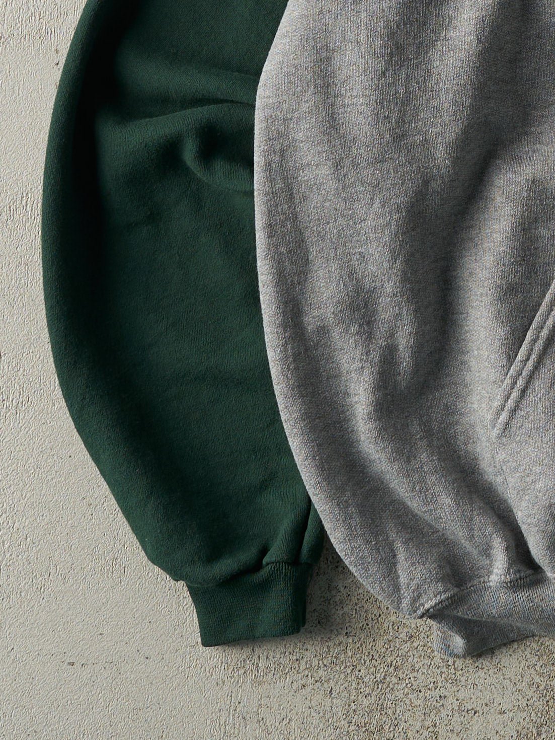 Vintage 90s Green & Grey Blank Hoodie (XXL)
