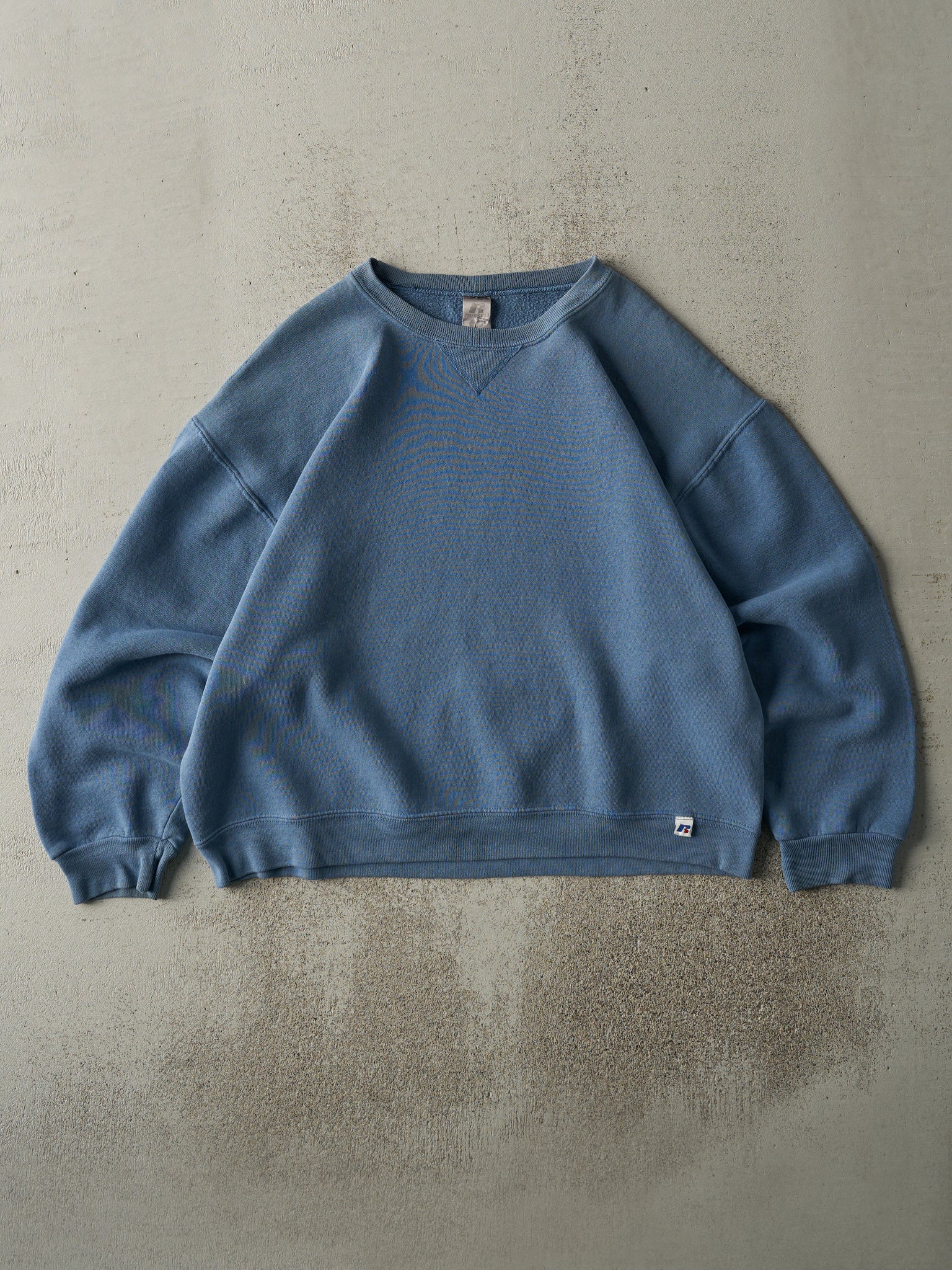 Vintage Y2K Slate Blue Russell Athletic Blank Crewneck (M/L)