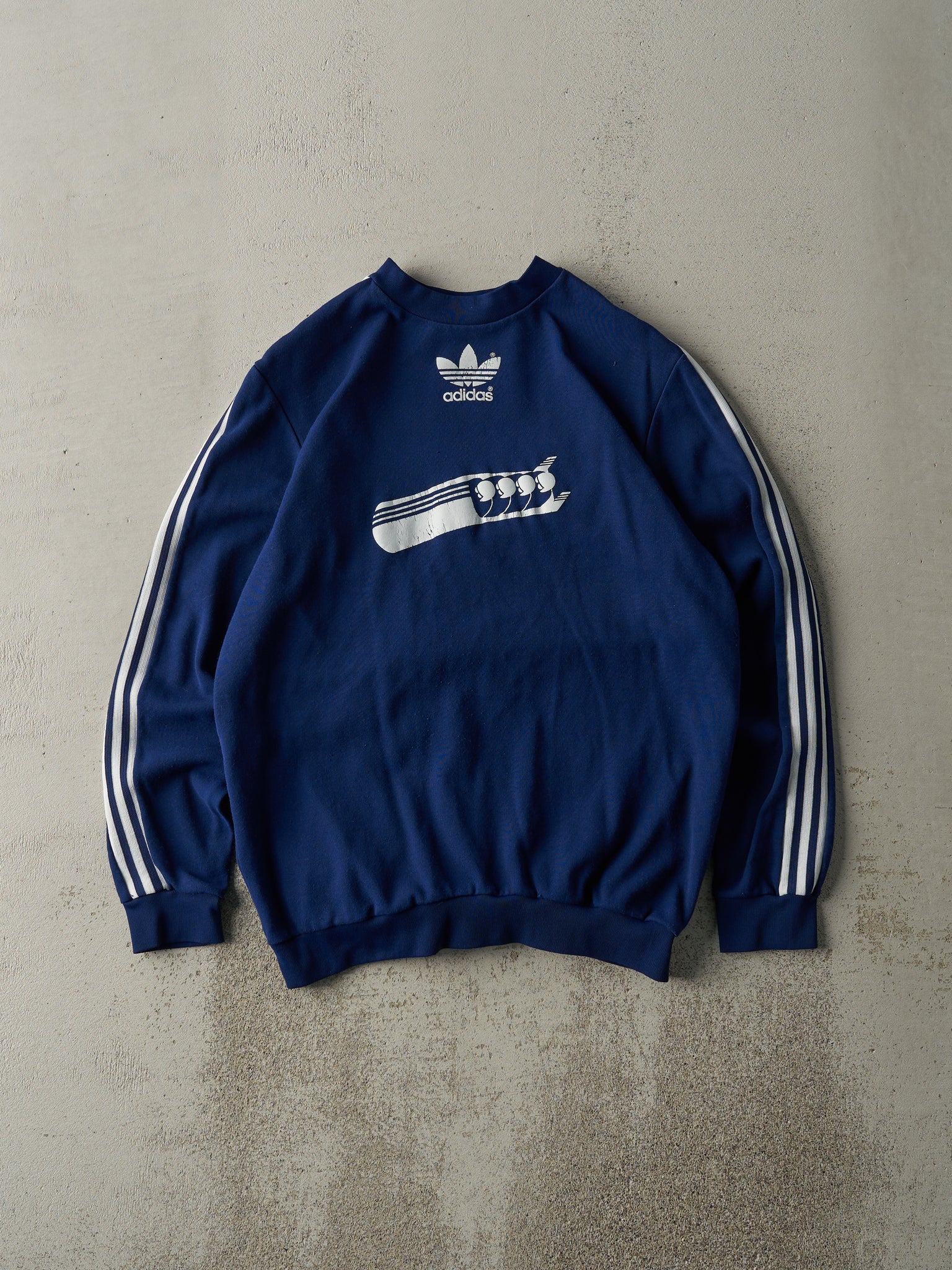 Vintage Y2K Navy Blue Adidas Bobsledding Lightweight Crewneck (M)