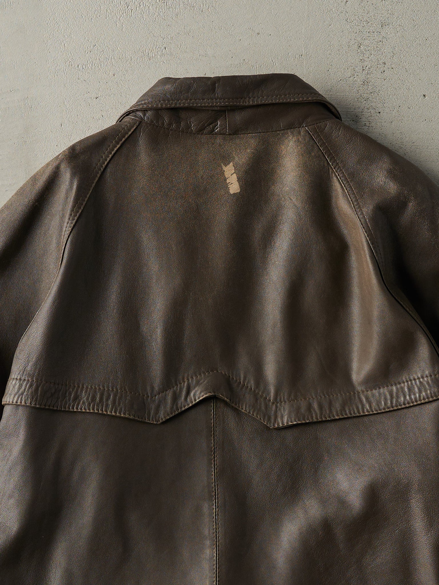 Vintage 90s Faded Brown Leather Jacket (L)