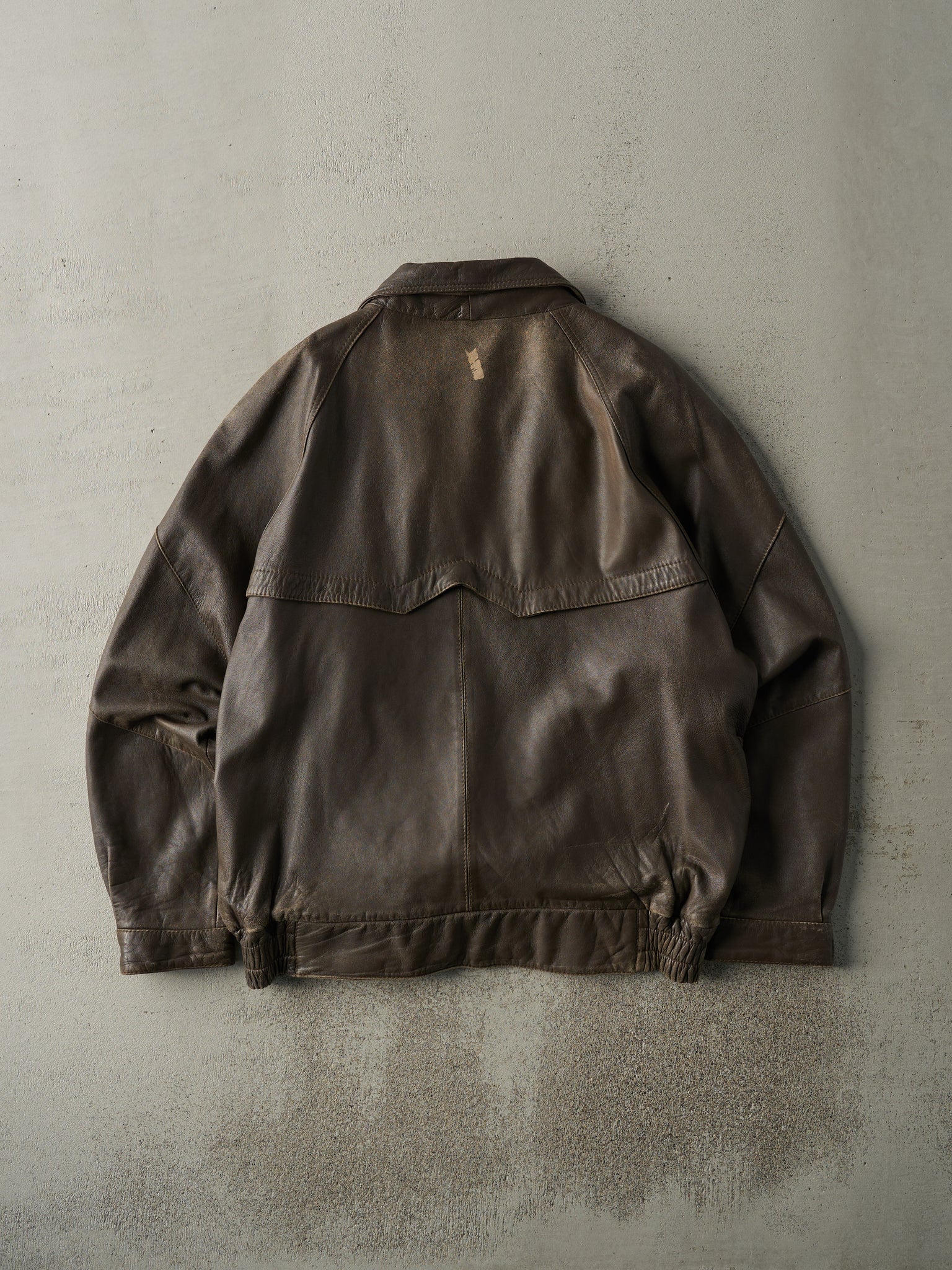 Vintage 90s Faded Brown Leather Jacket (L)