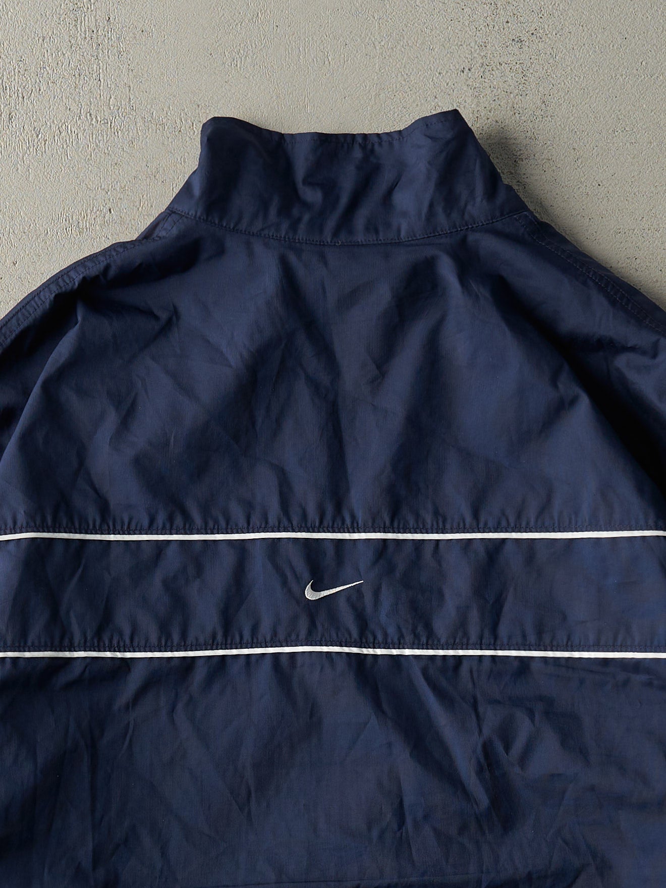 Vintage Y2K Navy Blue Nike Windbreaker Jacket (XL)