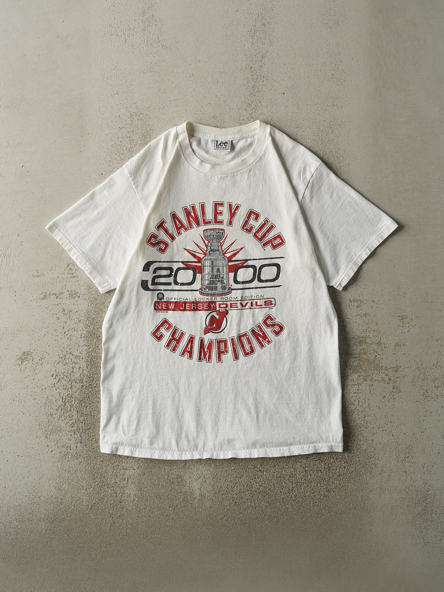 Vintage 00' White New Jersey Devils Stanley Cup Champions Tee (L/XL)