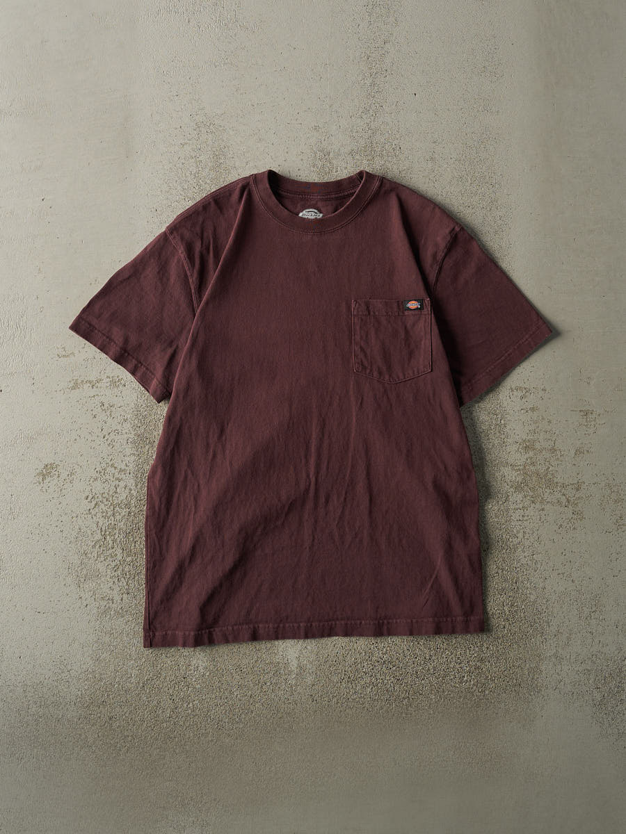 Vintage Y2K Burgundy Dickies Pocket Tee (L)
