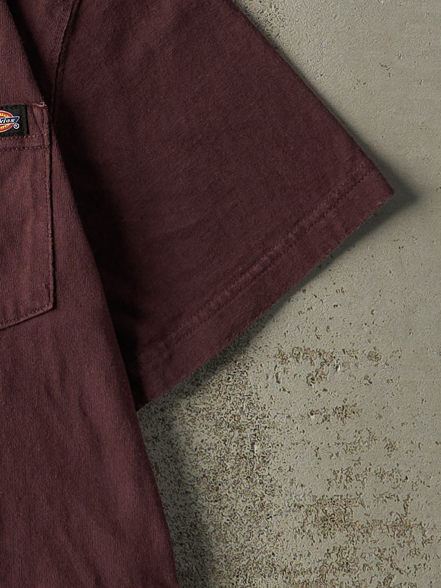 Vintage Y2K Burgundy Dickies Pocket Tee (L)