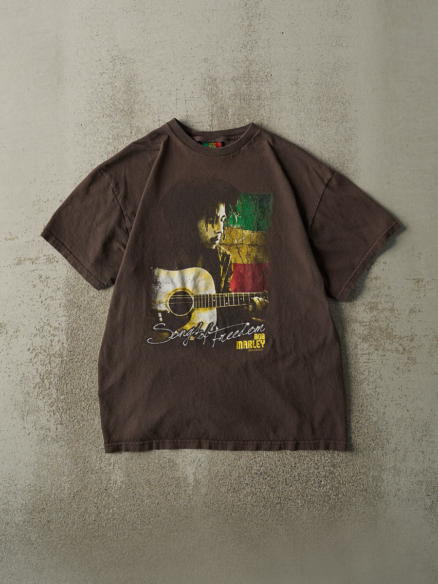Vintage Y2K Brown Bob Marley Songs of Freedom Tee (S/M)