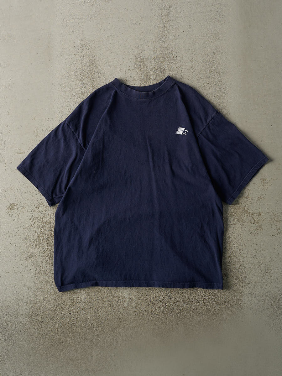 Vintage 90s Navy Blue Starter Embroidered Logo Tee (M/L)