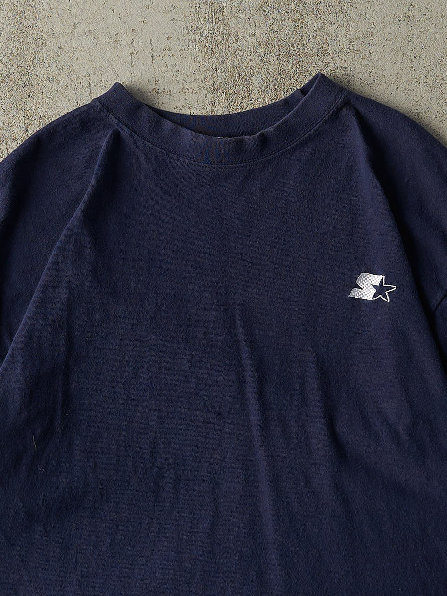 Vintage 90s Navy Blue Starter Embroidered Logo Tee (M/L)