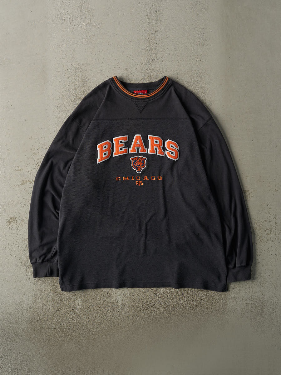 Vintage Y2K Faded Black Chicago Bears Embroidered Long Sleeve (XL)