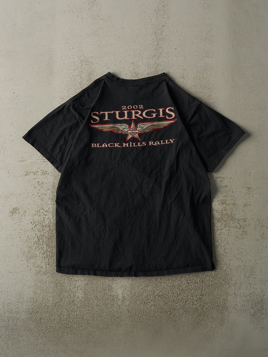Vintage 02' Black Sturgis Black Hills Rally Harley Davidson Tee (L/XL)