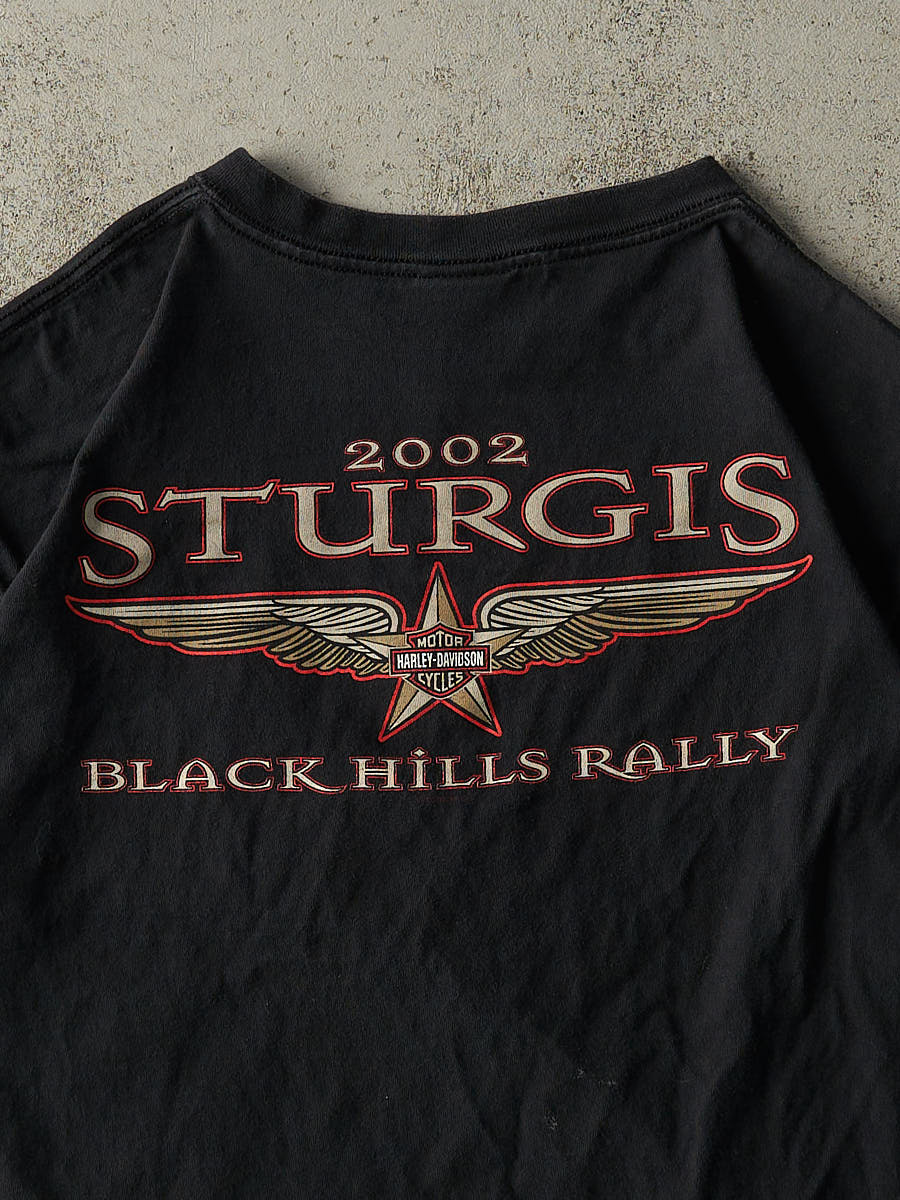Vintage 02' Black Sturgis Black Hills Rally Harley Davidson Tee (L/XL)