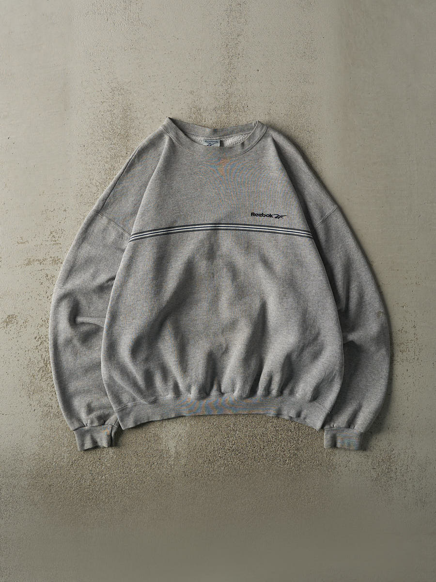 Vintage 90s Grey Reebok Embroidered Crewneck (XL)
